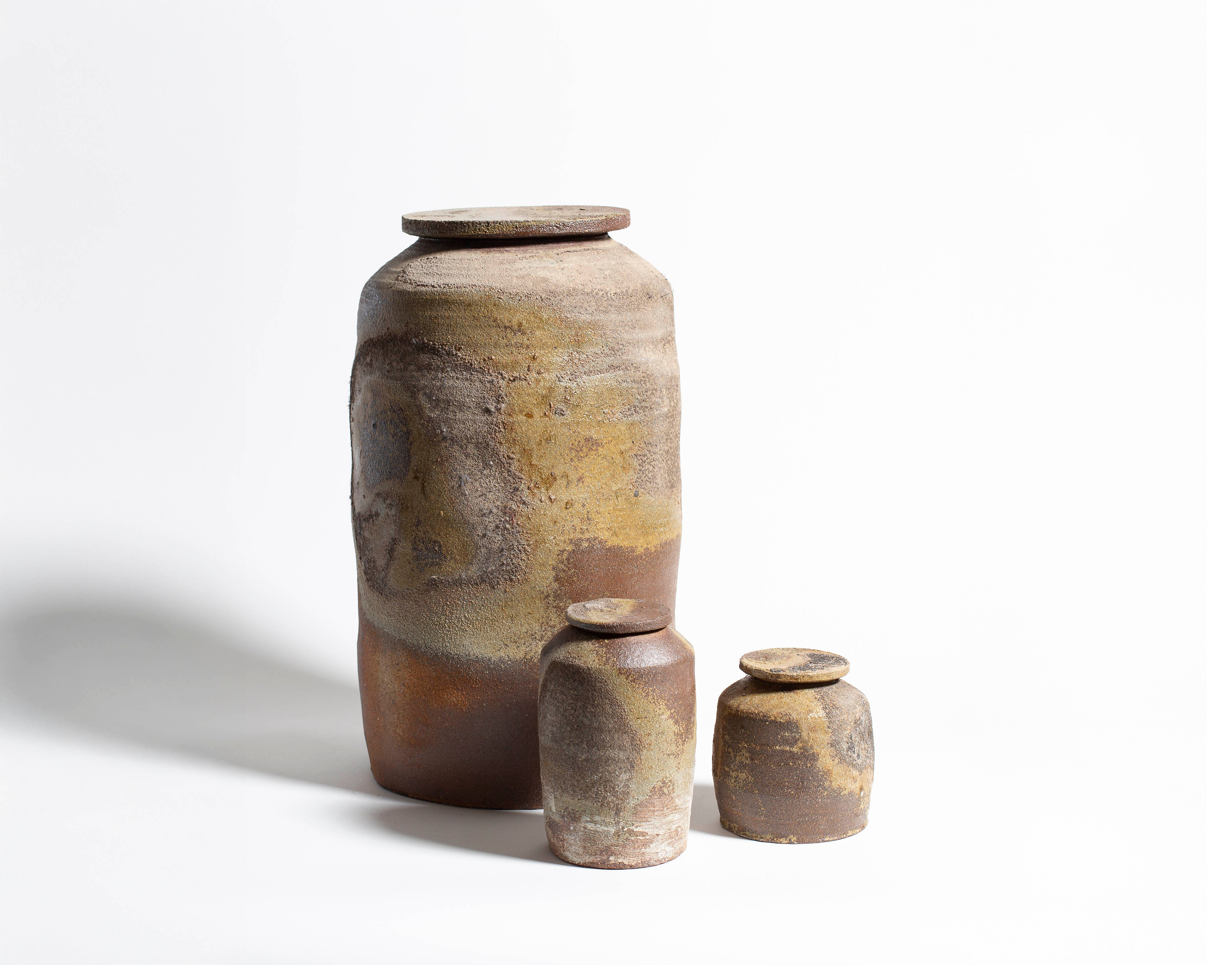 Akiko Hirai Tall Wood Fire Effect Tea Caddy in Beige - Image 5