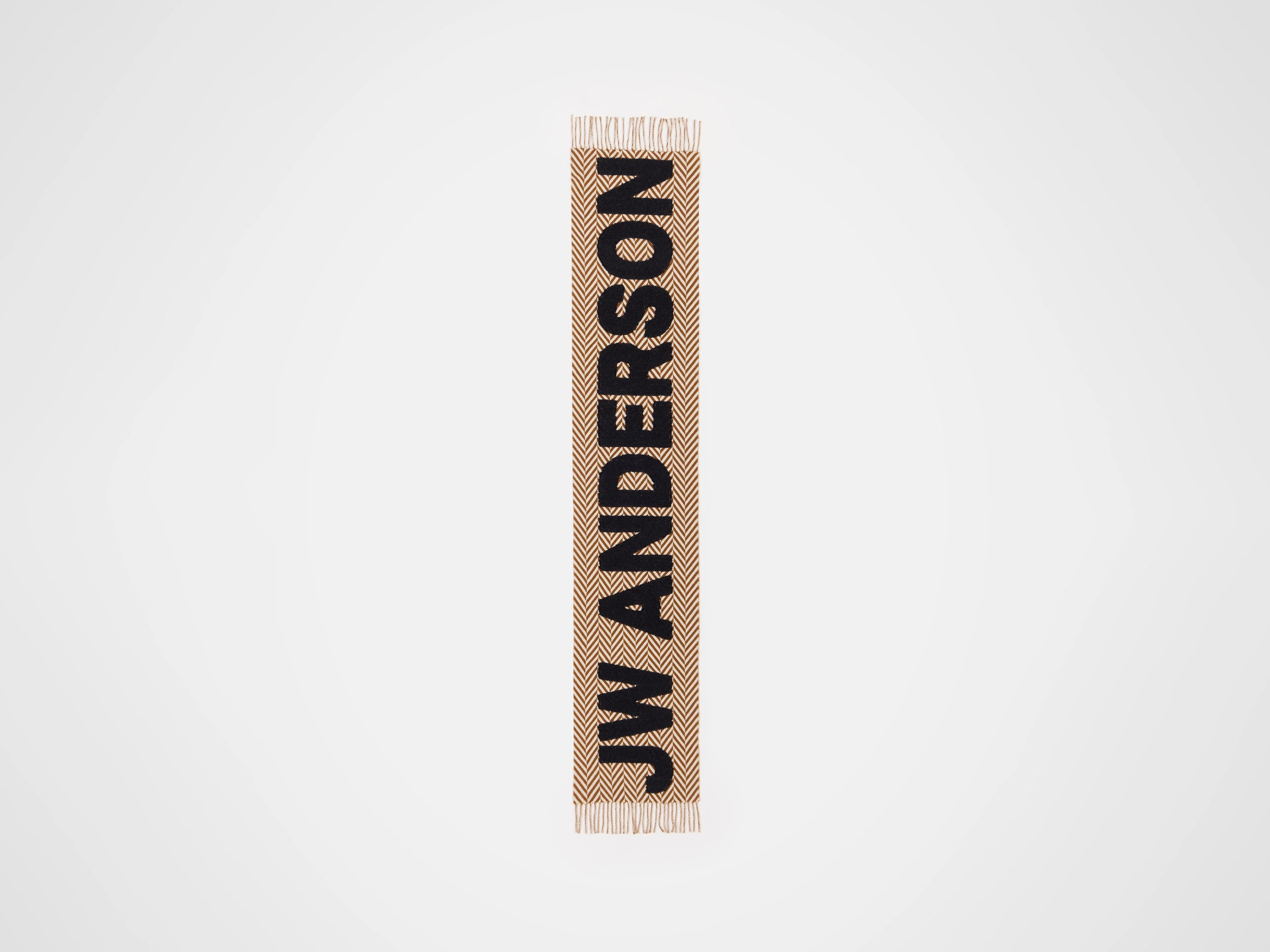 CHECKERED LOGO SCARF IN BROWN & WHITE - Image 2