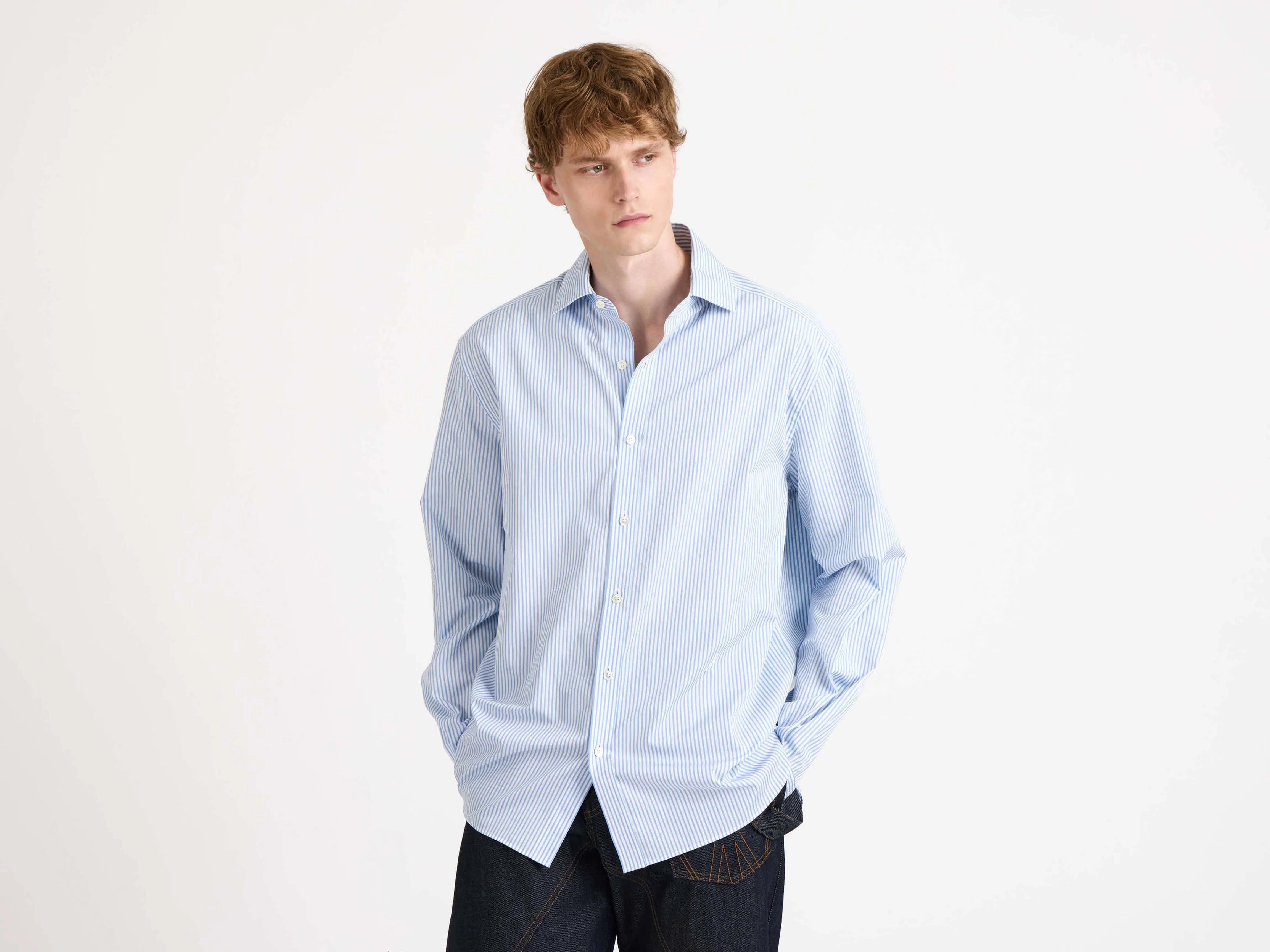 CL_DRESS SHIRT - BLUE/WHITE_SH0367PG1890