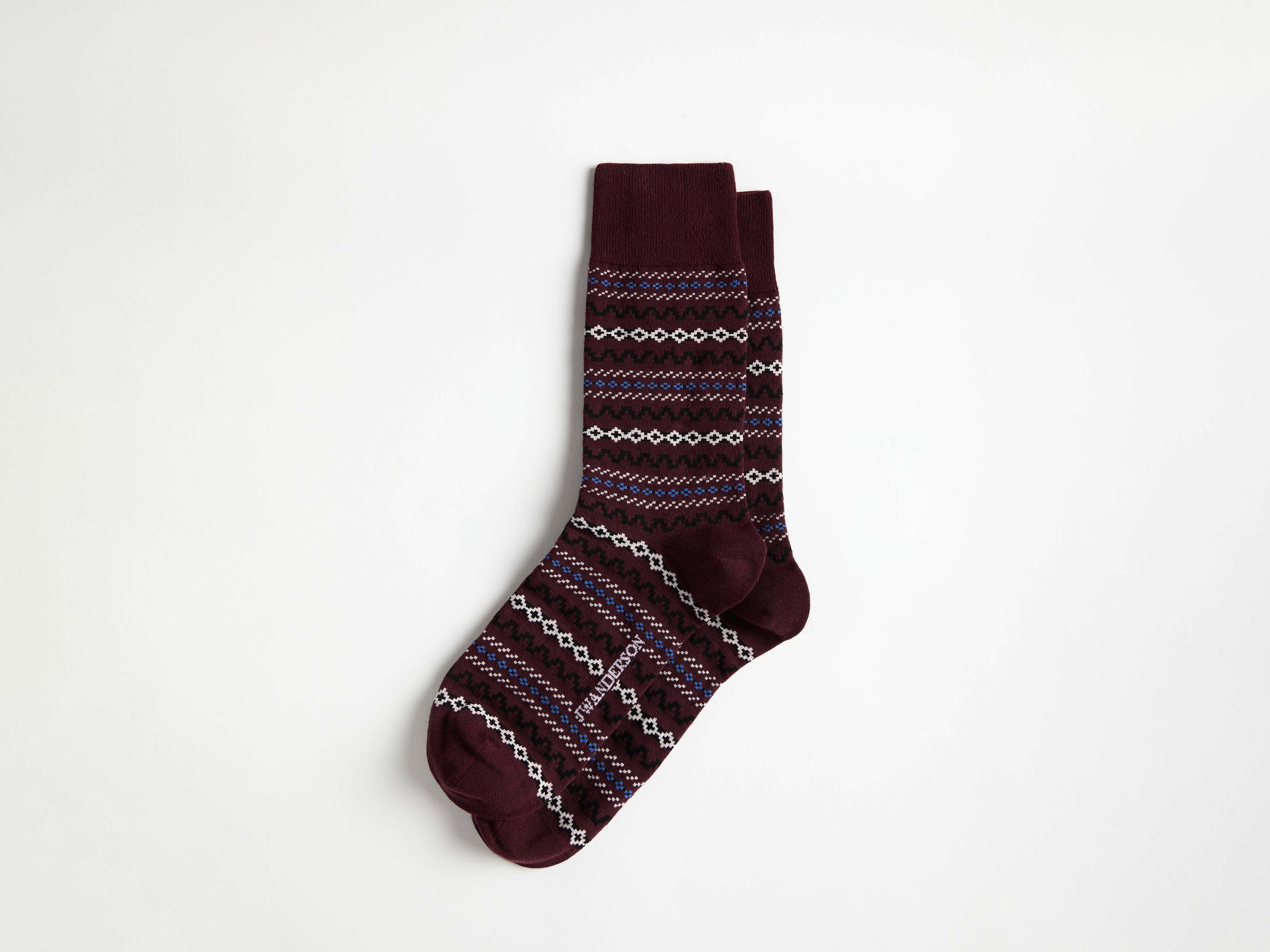 CL_FAIR ISLE SOCK - RED_KW1502YN0474 - Image 3