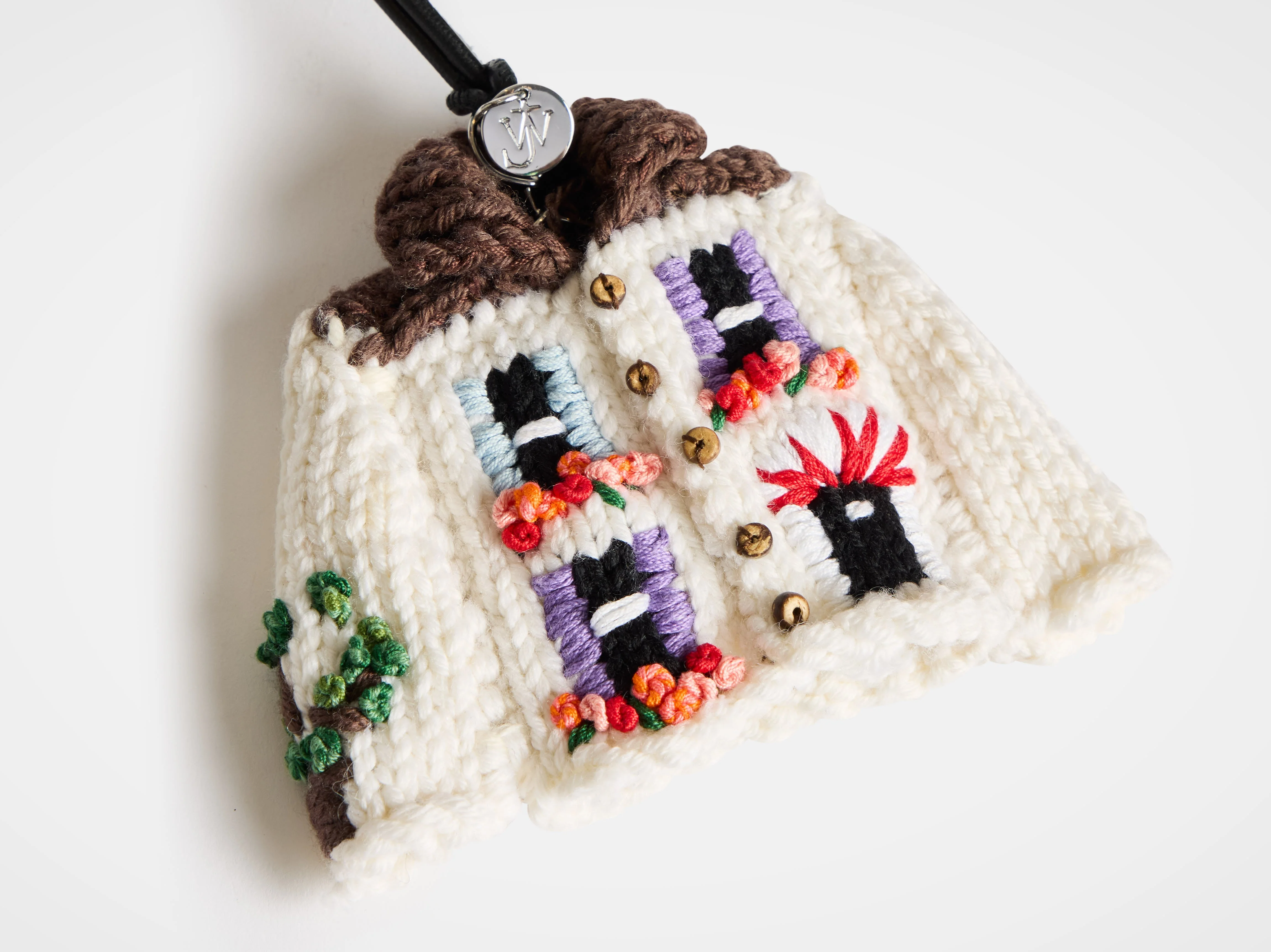 KNITTED HOUSE CARDIGAN CHARM IN WHITE