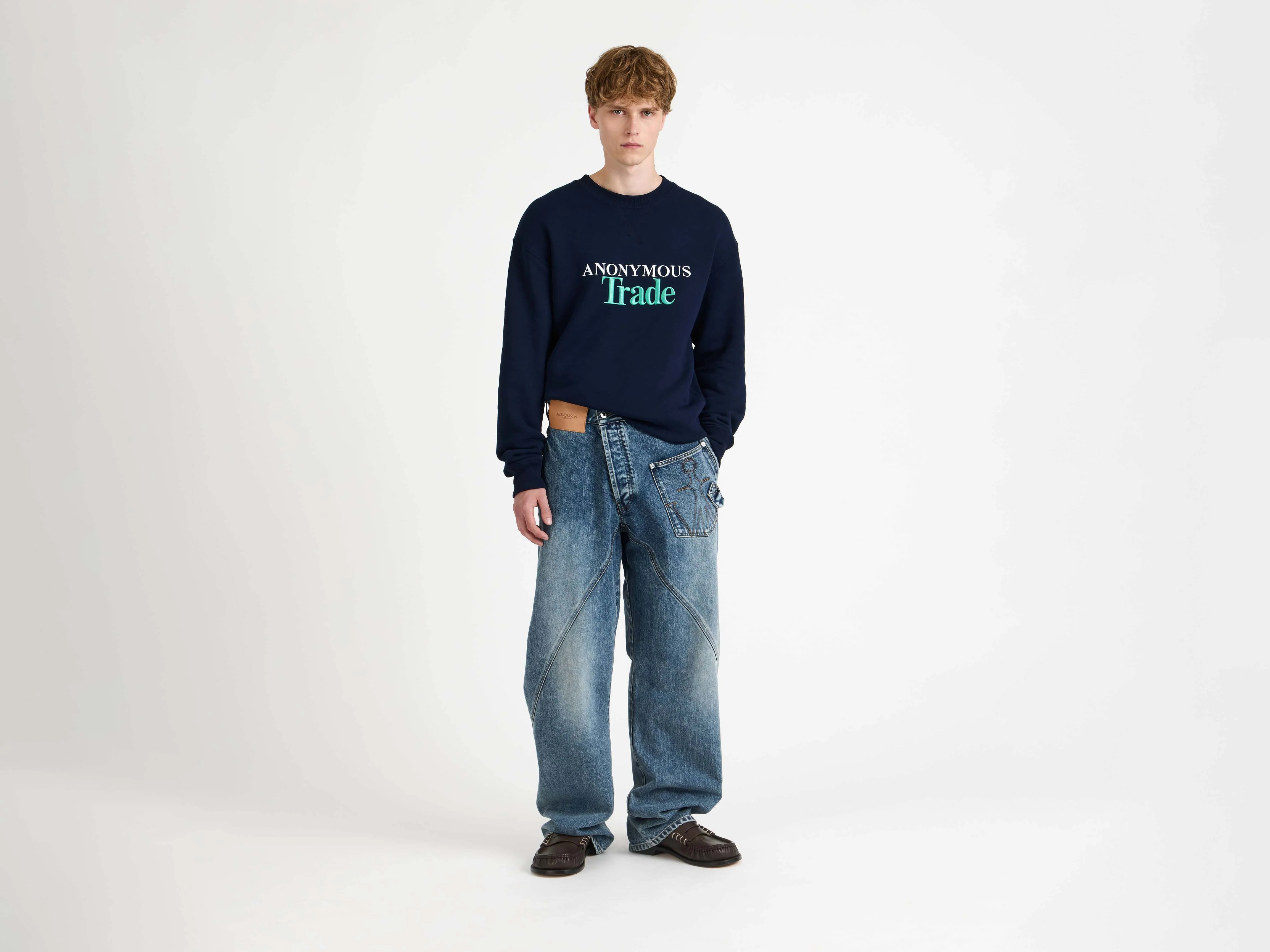 MENS TWISTED WORKWEAR JEANS IN MID BLUE