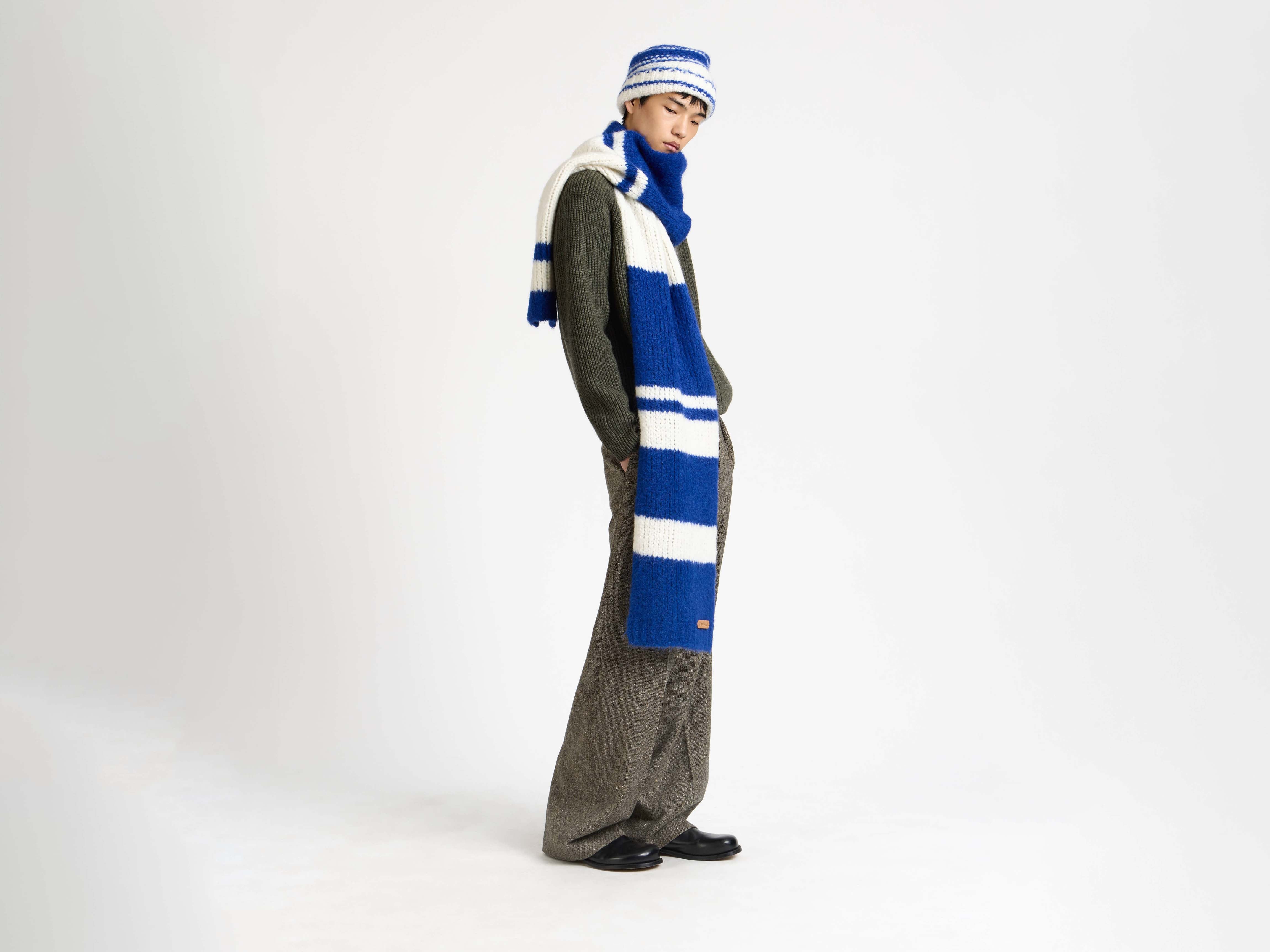 CL_STRIPE SCARF - ROYAL BLUE_KW1459YN0493 - Image 2