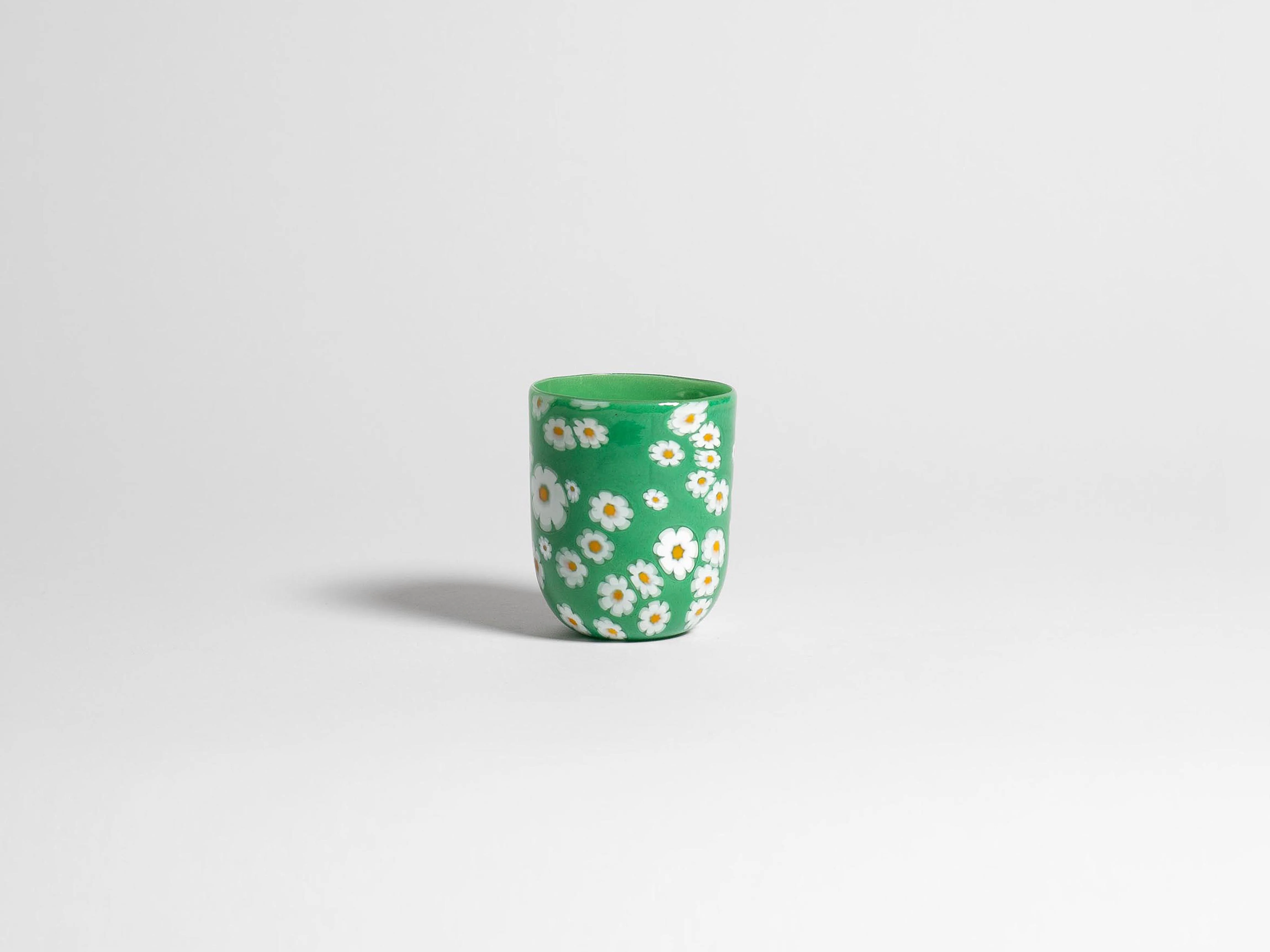 FULL MURRINA GLASS IN GREEN & WHITE - Image 4