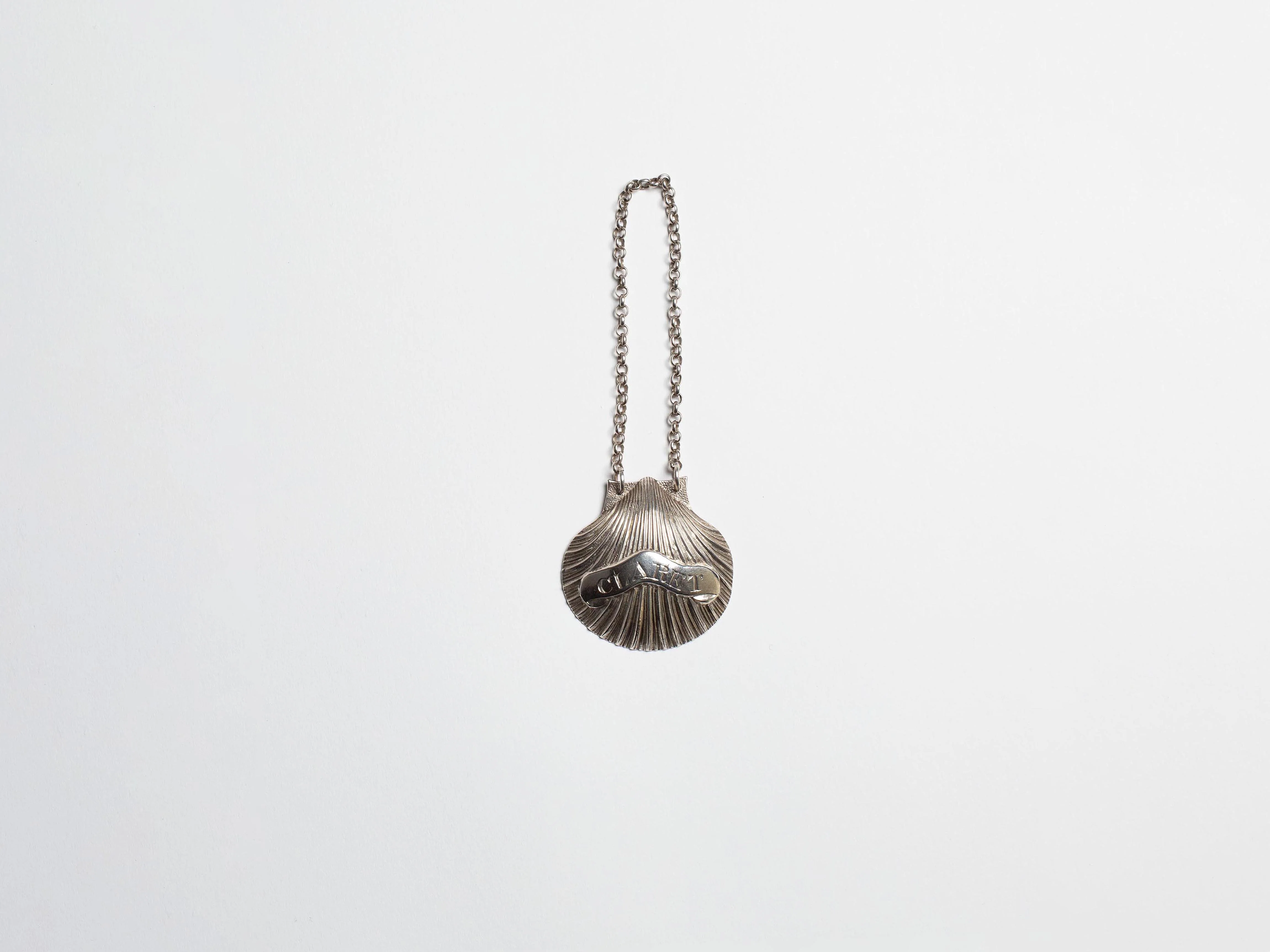 GEORGE III SILVER SHELL WINE LABEL [CLARET] IN SILVER - Image 2