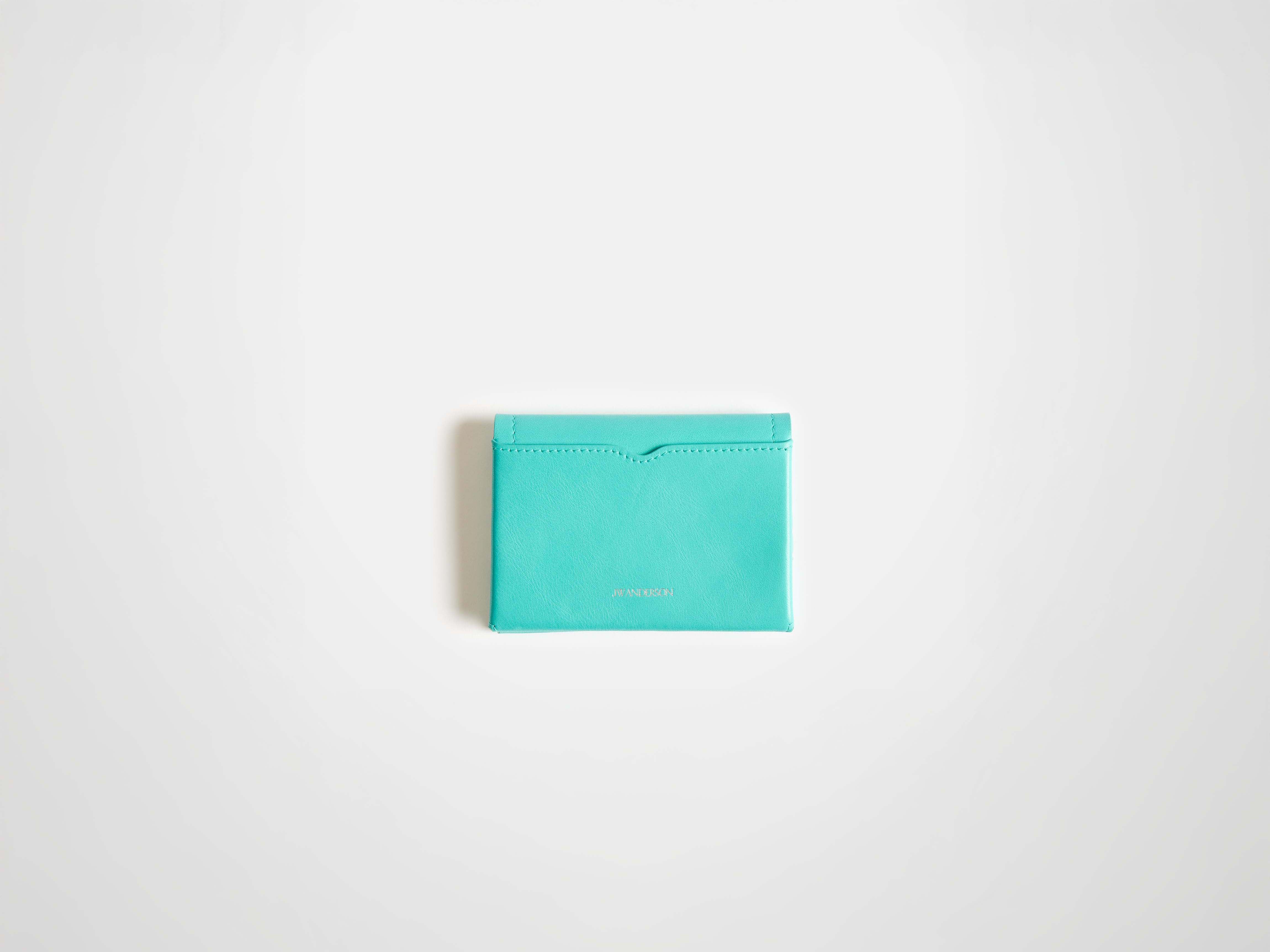 LEATHER LOAFER CARD HOLDER IN TURQUOISE - Image 2