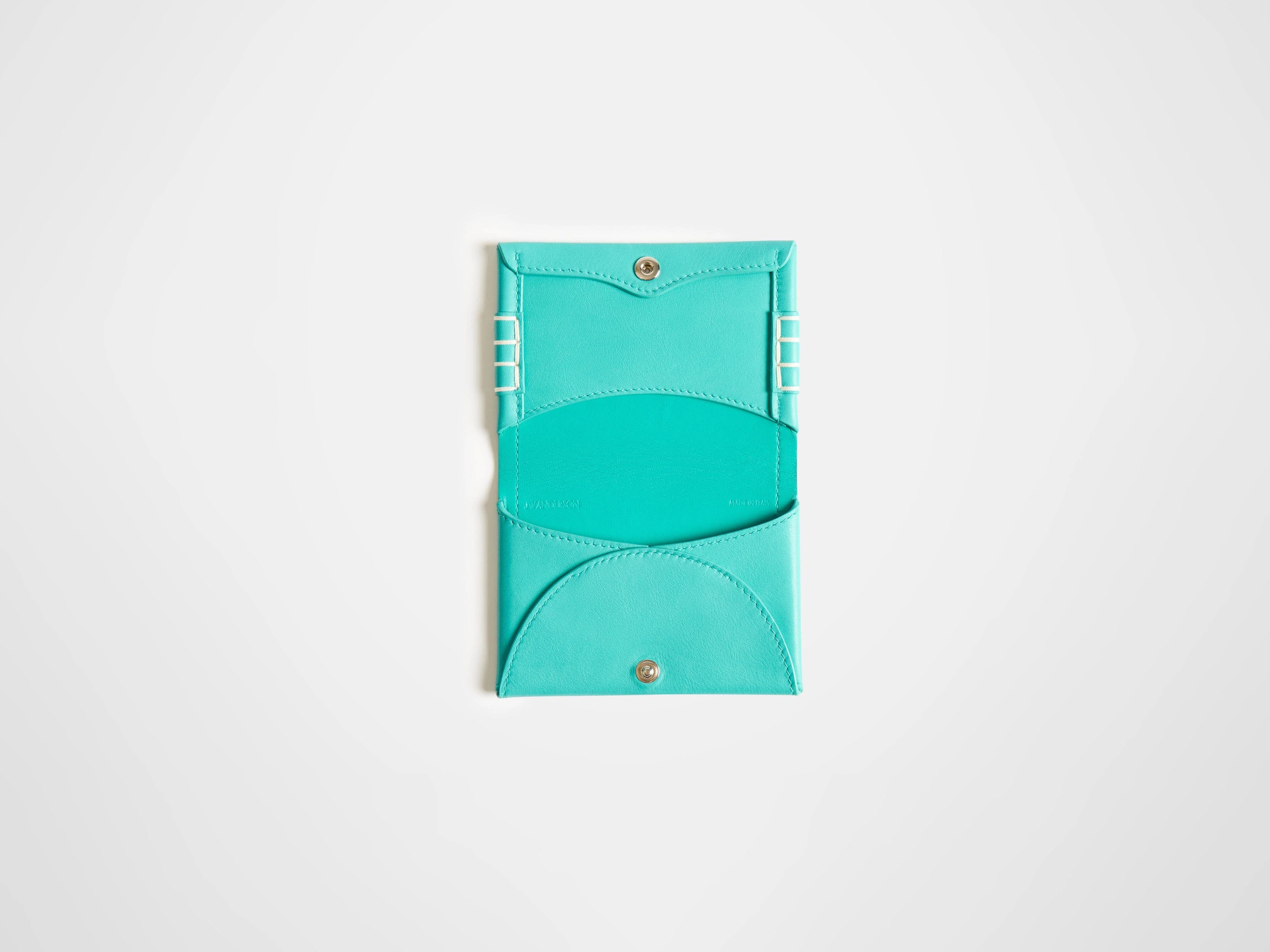 LEATHER LOAFER CARD HOLDER IN TURQUOISE - Image 3