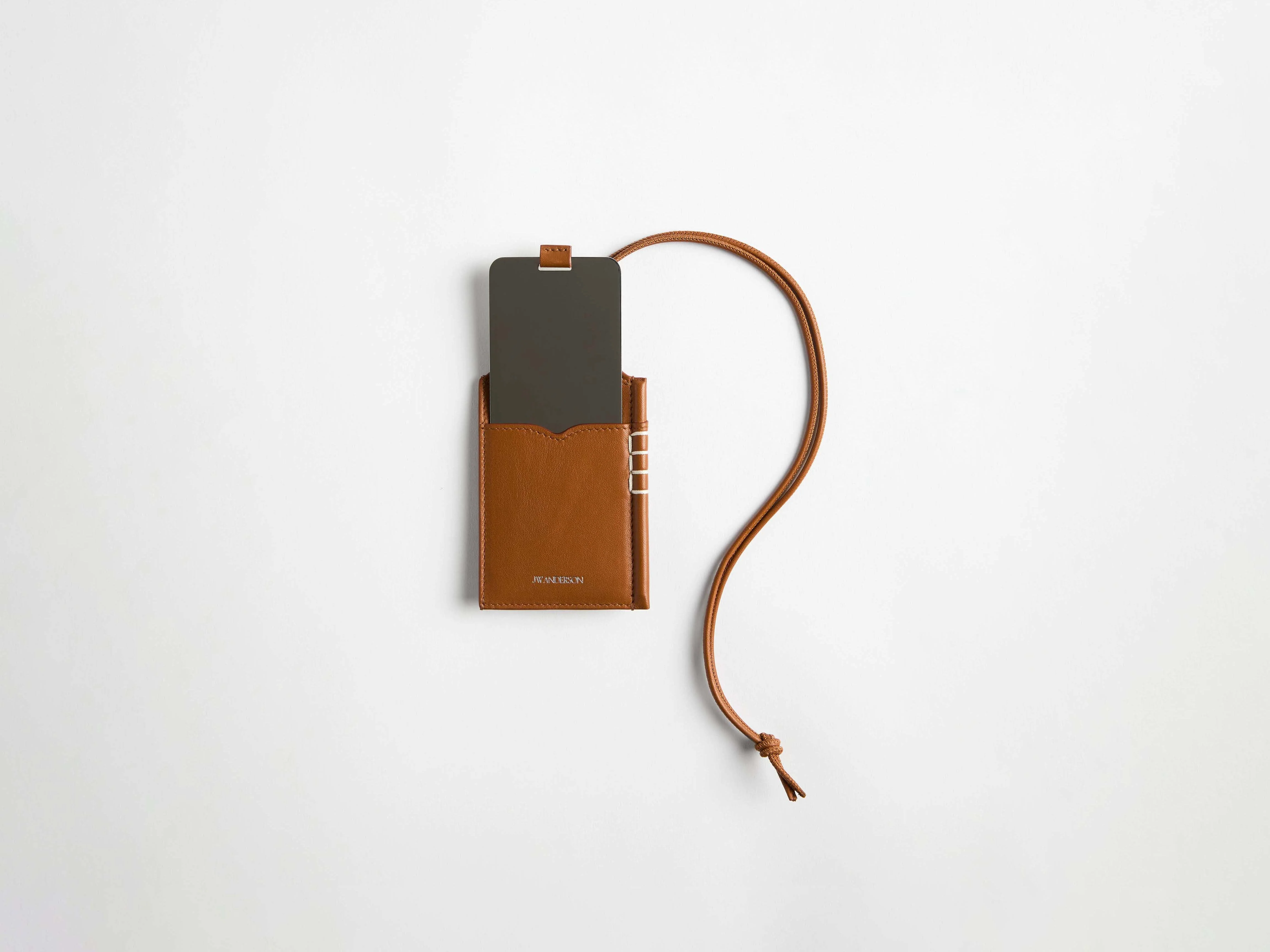 LEATHER LOAFER MIRROR CASE IN TAN - Image 2