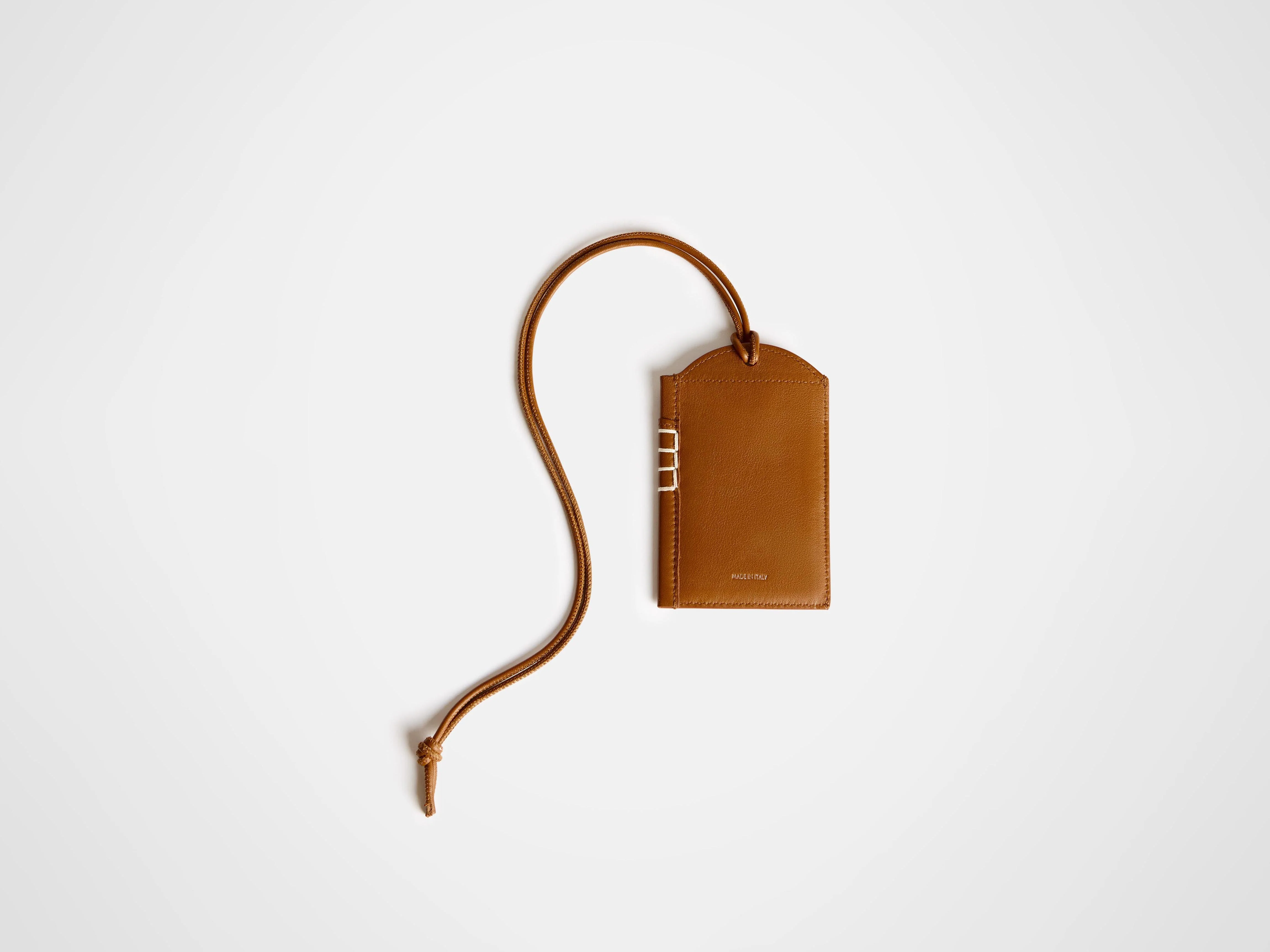 LEATHER LOAFER MIRROR CASE IN TAN - Image 3