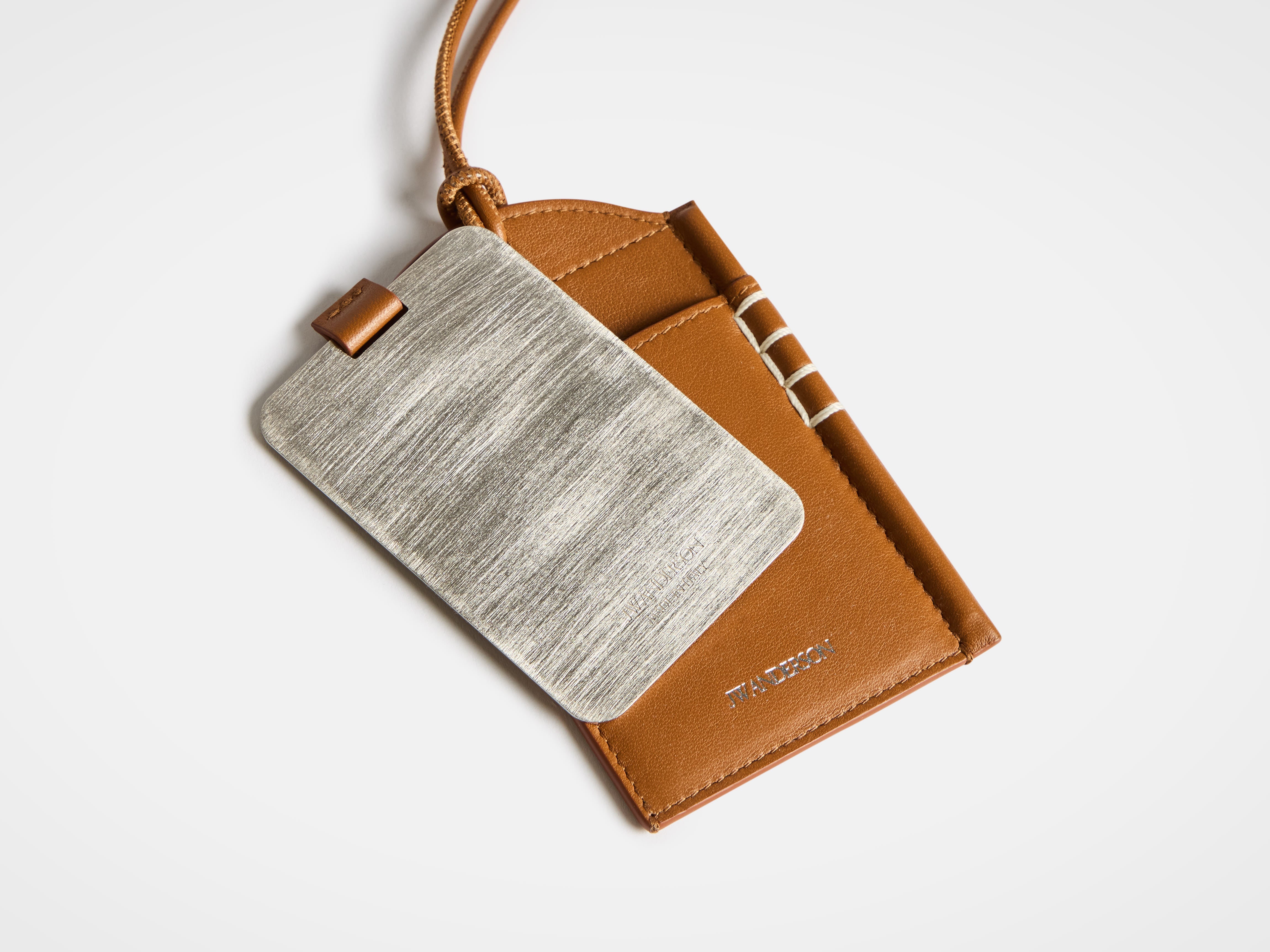 LEATHER LOAFER MIRROR CASE IN TAN - Image 4