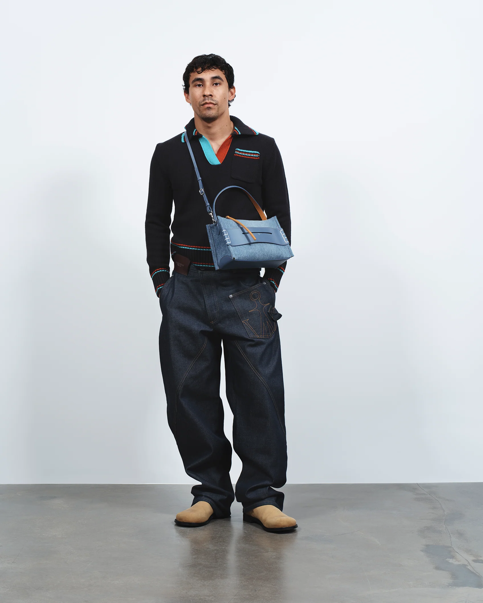 LOAFER BAG IN MID-BLUE DENIM - Image 5