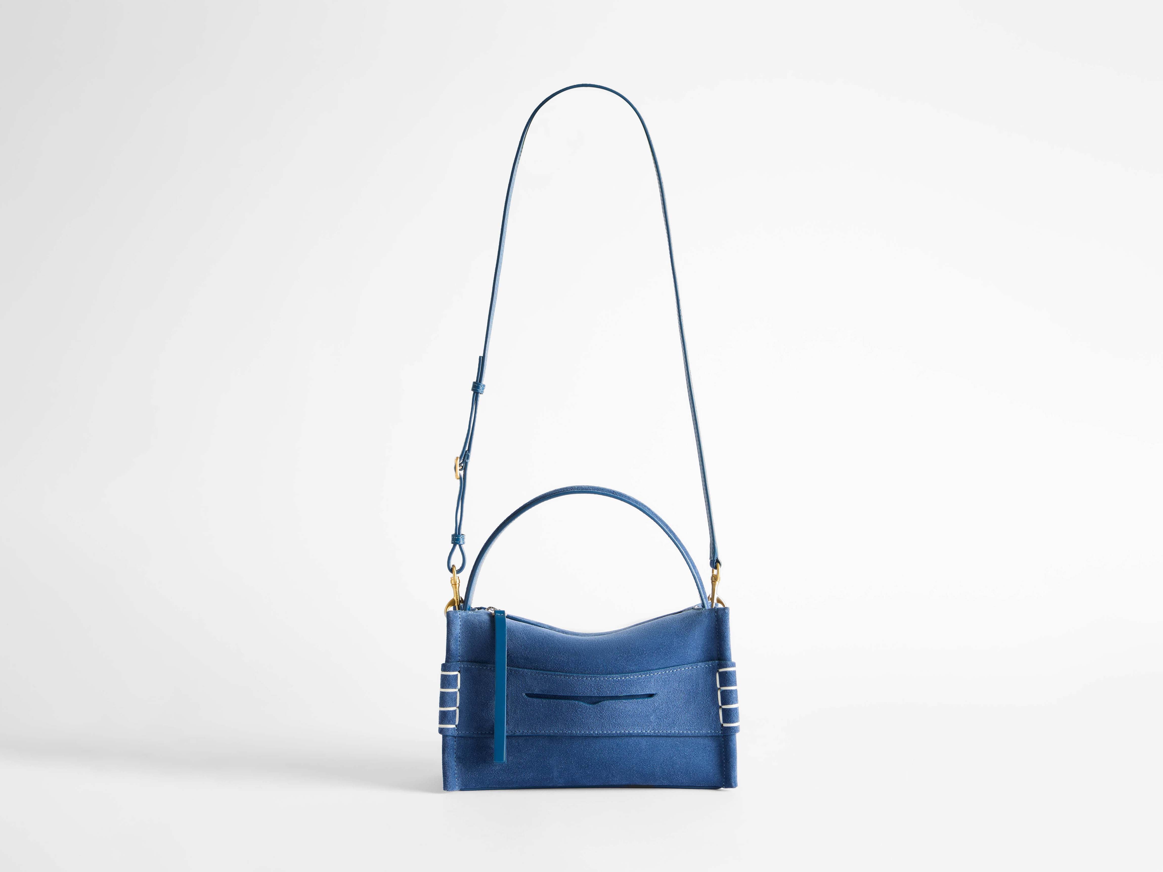 LOAFER BAG IN MID BLUE SUEDE - Image 4