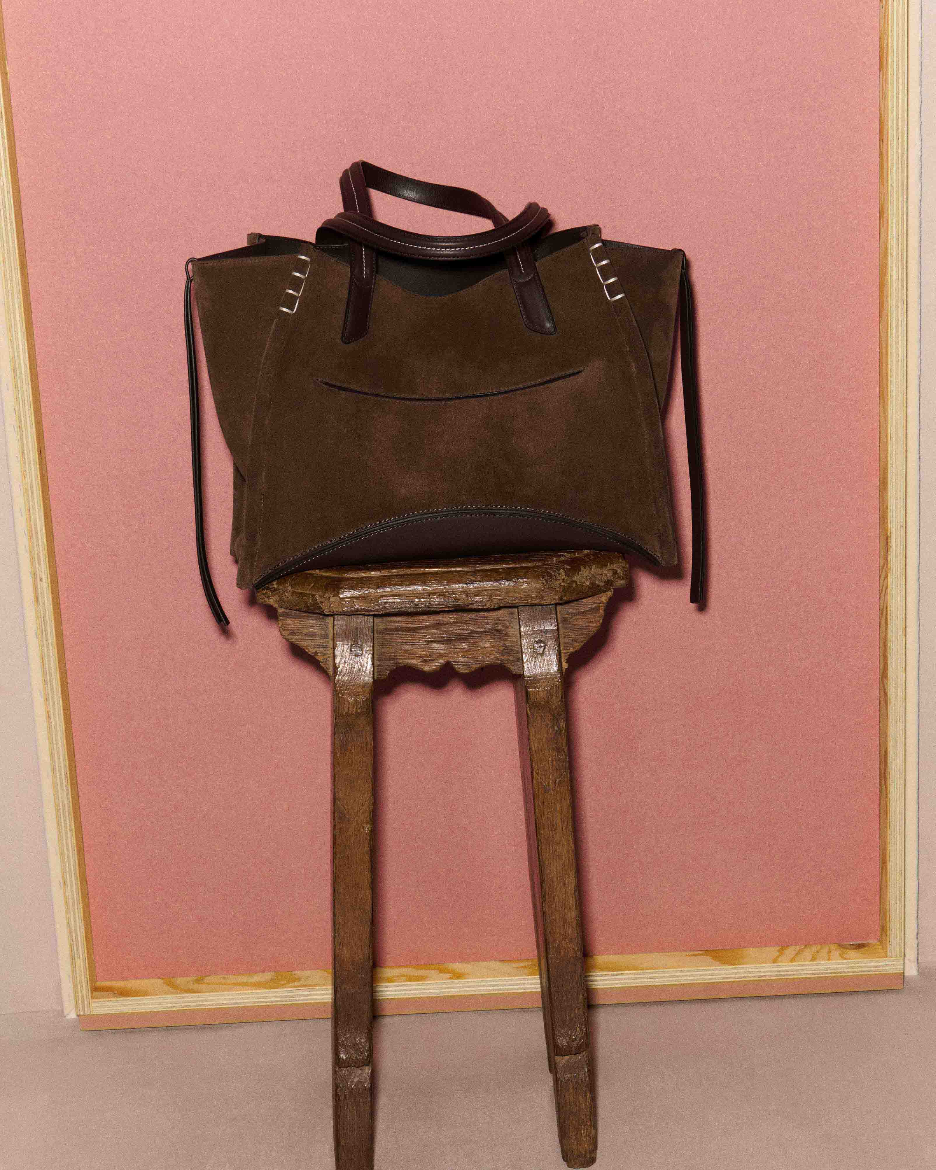 LOAFER CABAS BAG IN BROWN SUEDE - Image 5