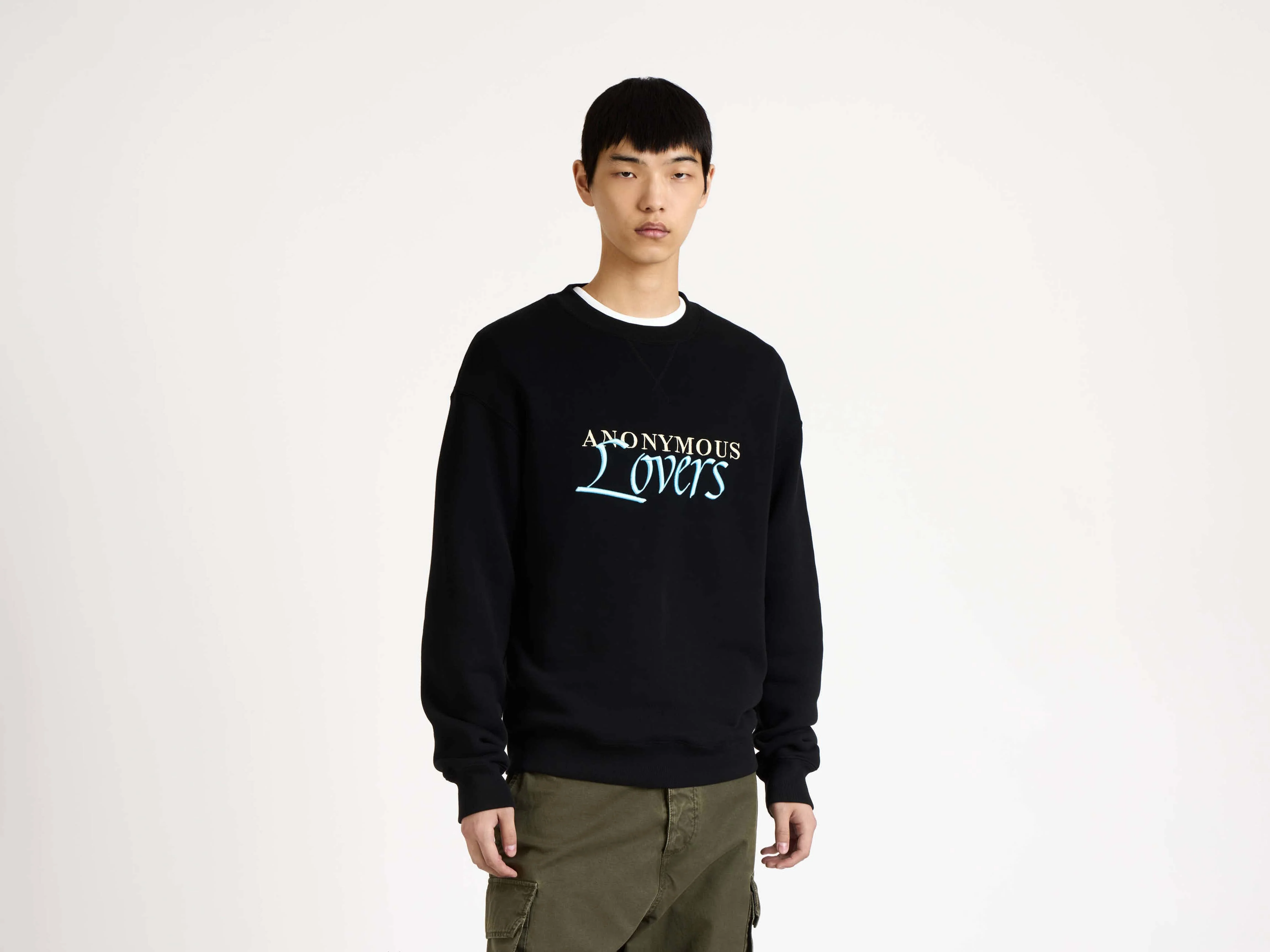 MENS 'ANONYMOUS LOVERS' SWEATSHIRT IN WASHED BLACK - Image 4