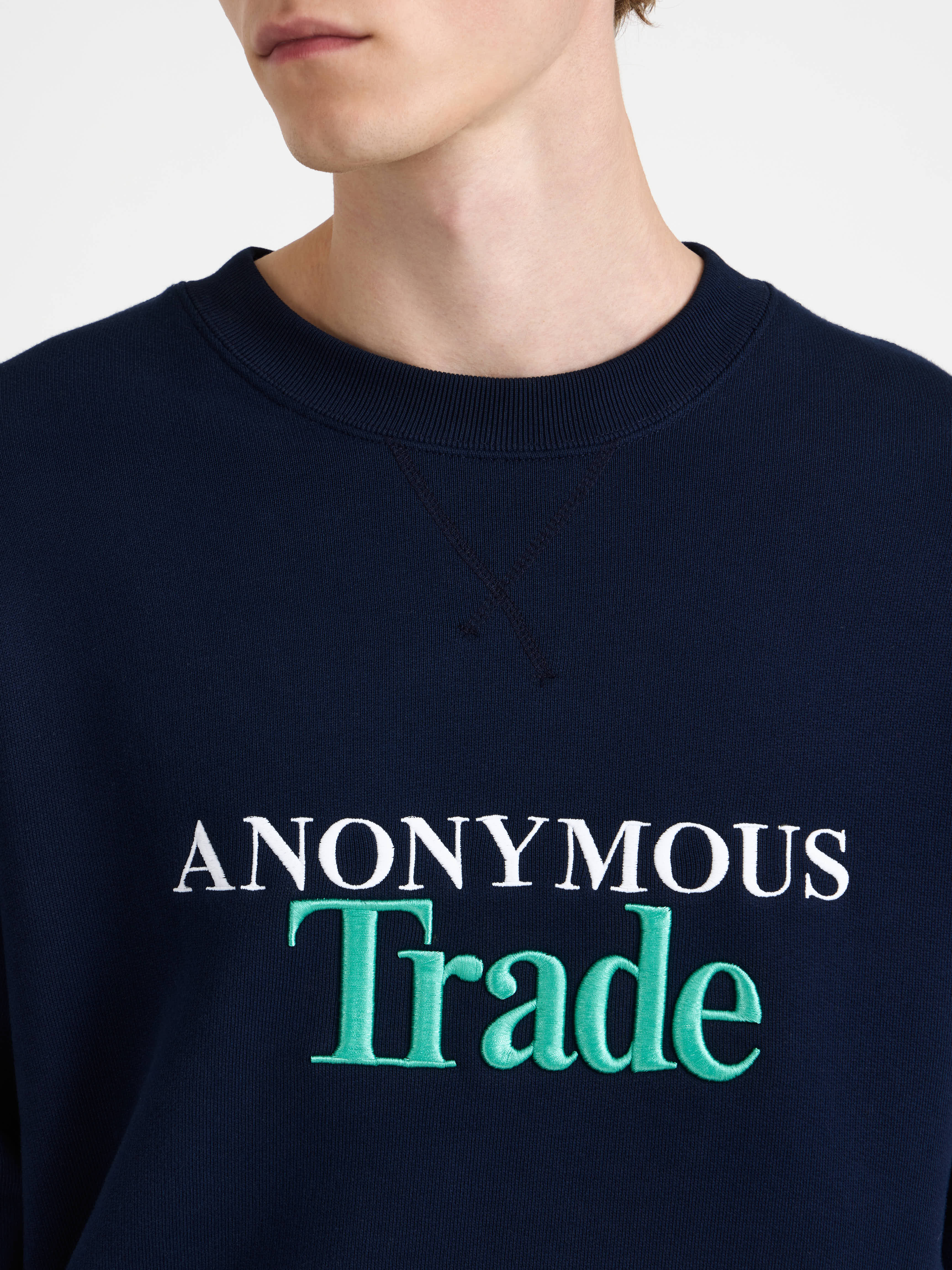 MENS 'ANONYMOUS TRADE' SWEATSHIRT IN NAVY - Image 7