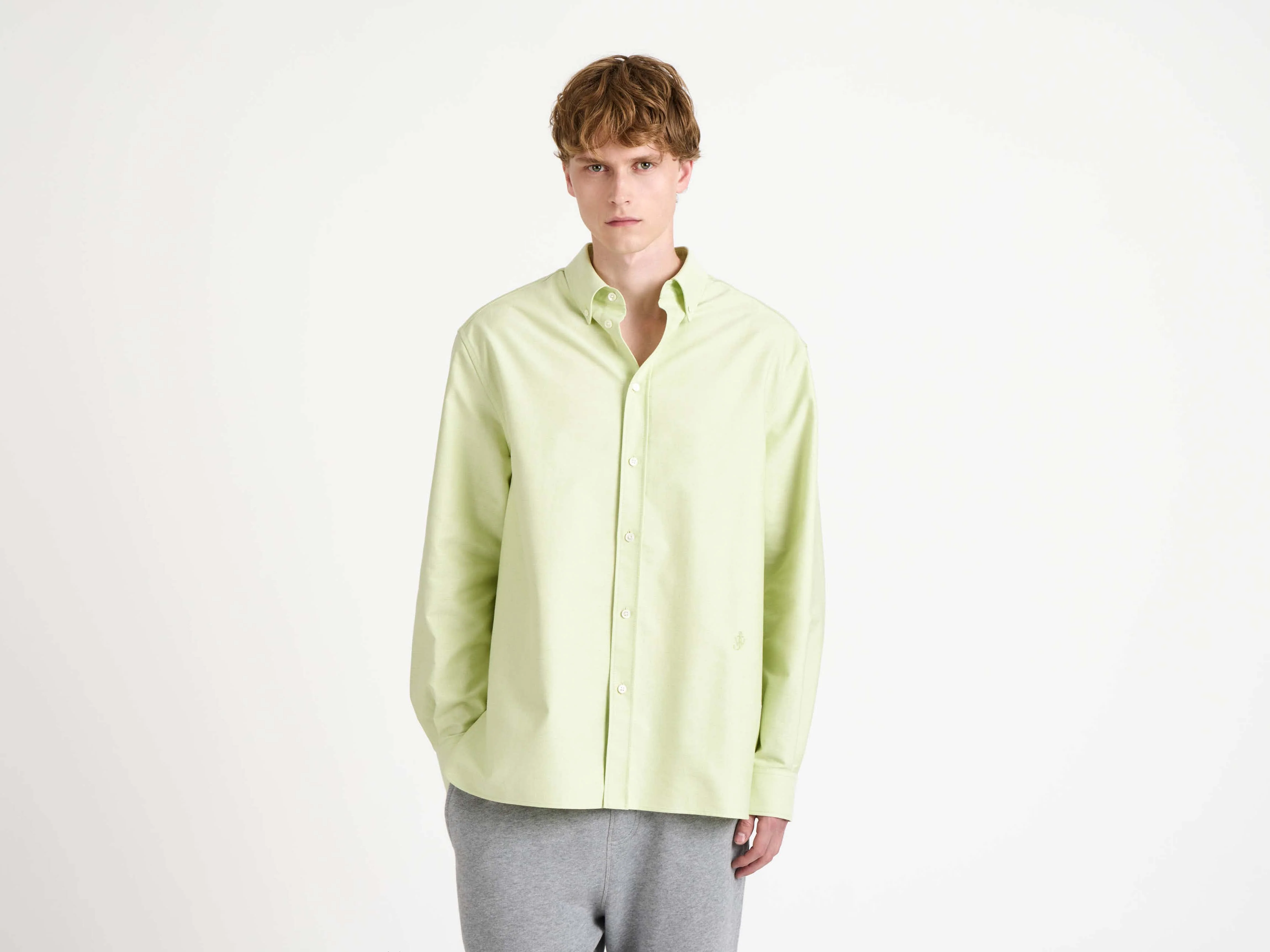 MENS CLASSIC SHIRT IN LIME - Image 3