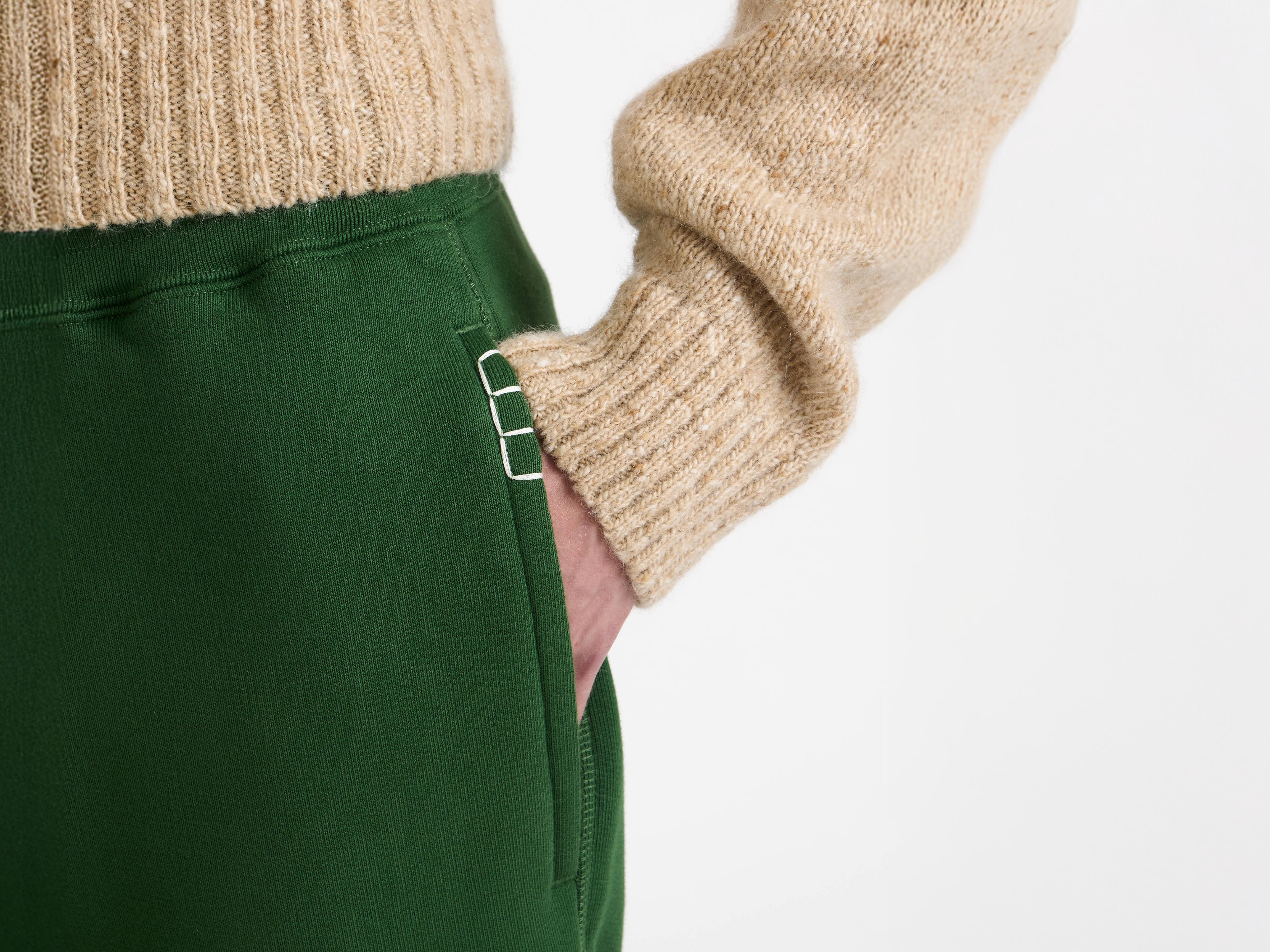 MENS CUFFED SWEATPANTS IN GREEN - Image 3