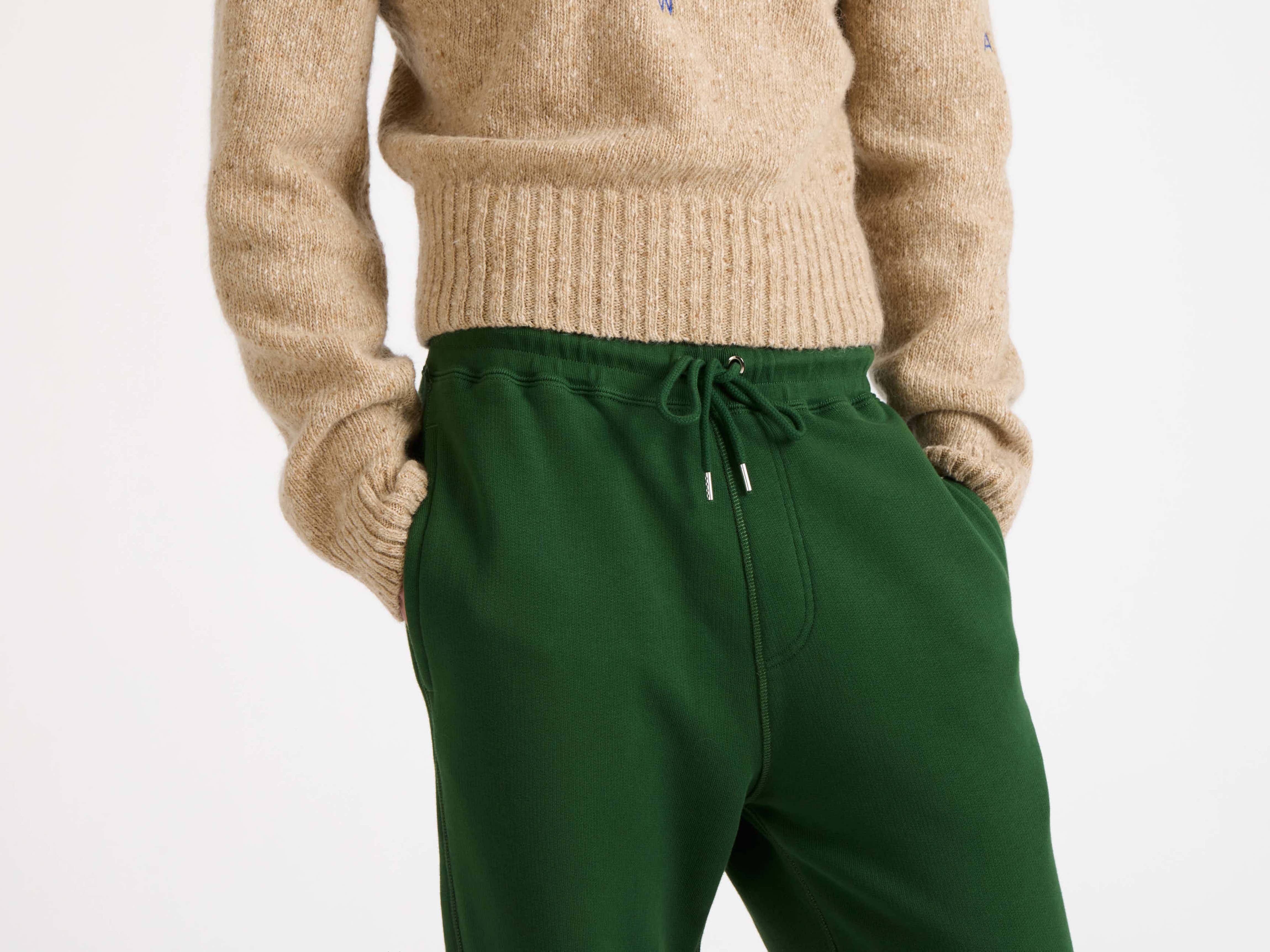 MENS CUFFED SWEATPANTS IN GREEN - Image 4