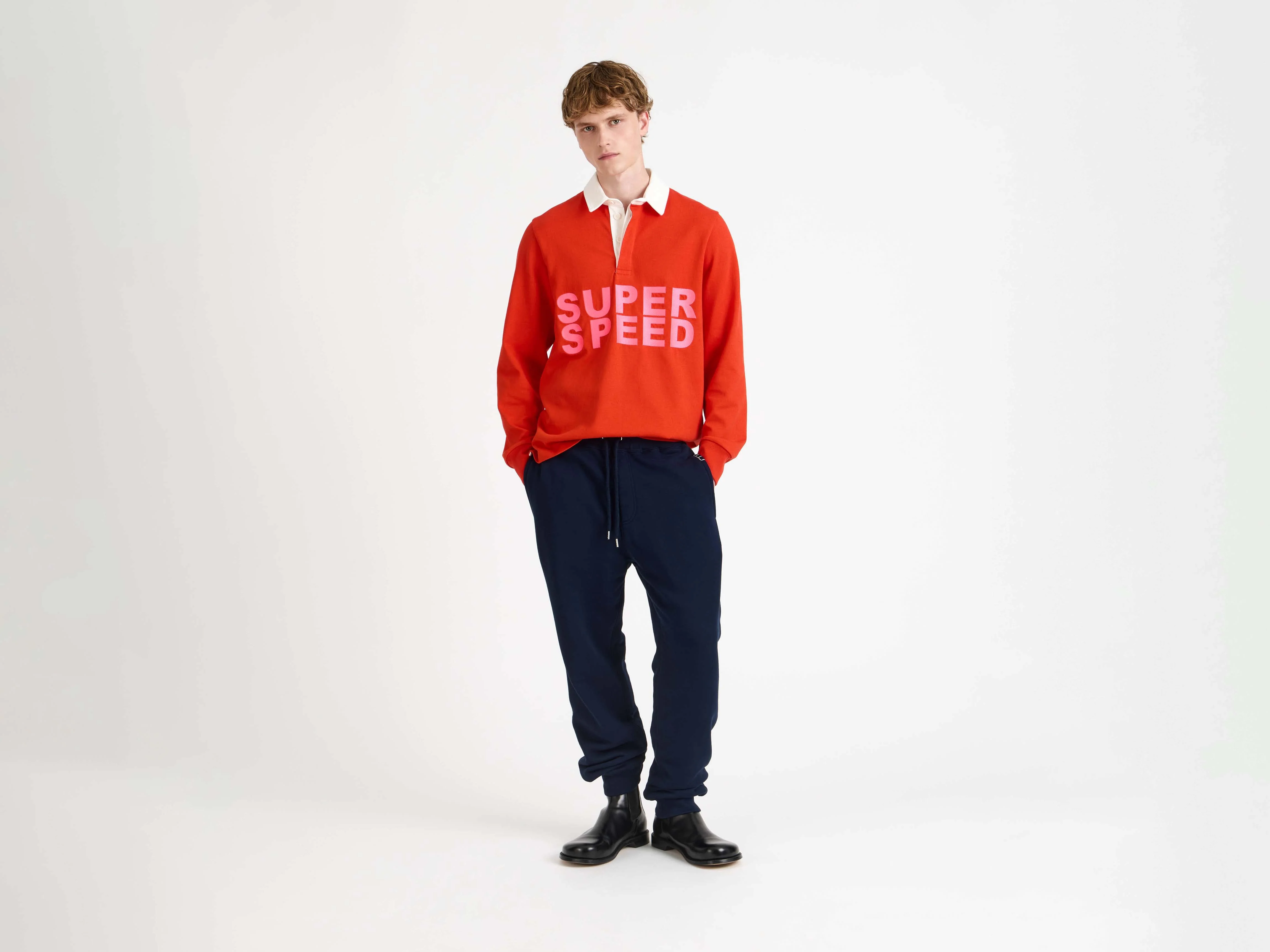 MENS CUFFED SWEATPANTS IN NAVY - Image 2