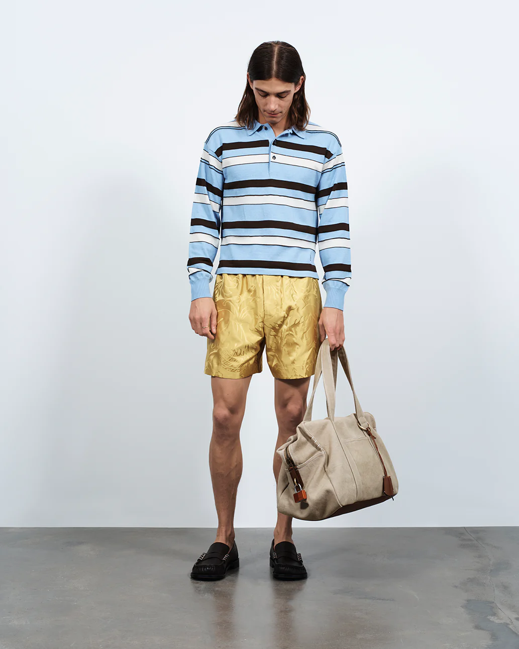 MENS DAMASK WOVEN SHORTS IN CITRINE
