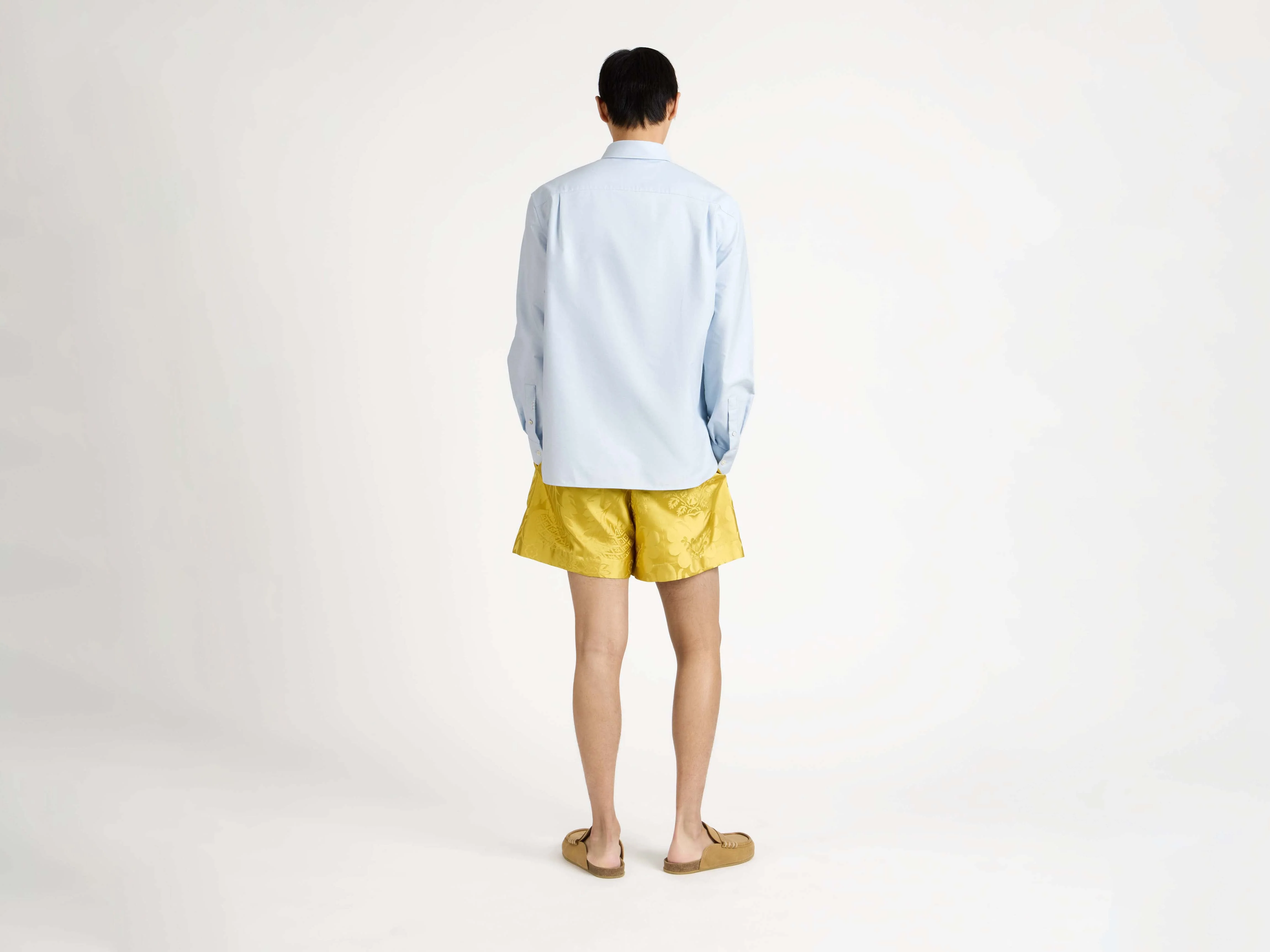 MENS DAMASK WOVEN SHORTS IN CITRINE - Image 5