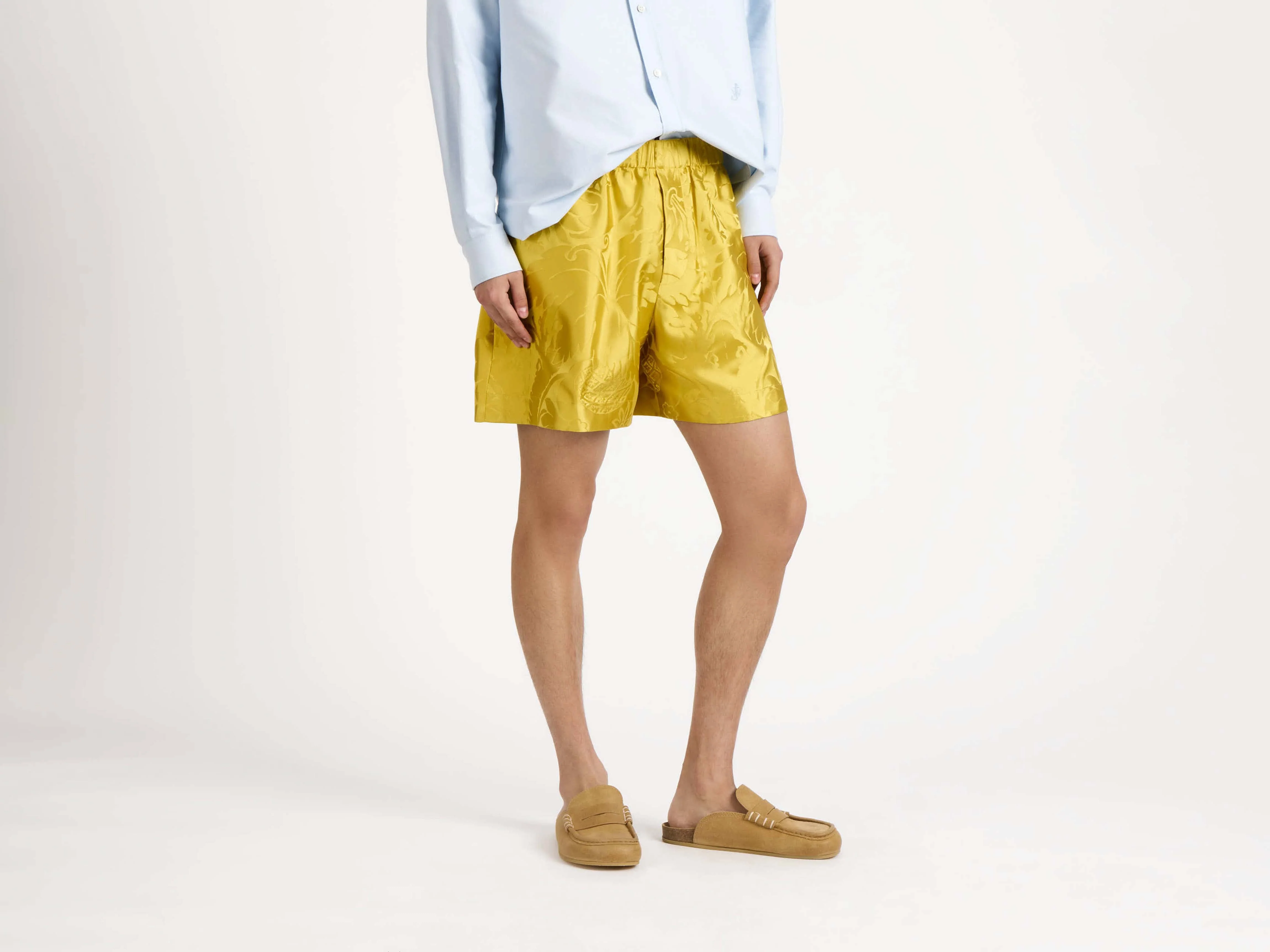 MENS DAMASK WOVEN SHORTS IN CITRINE - Image 8
