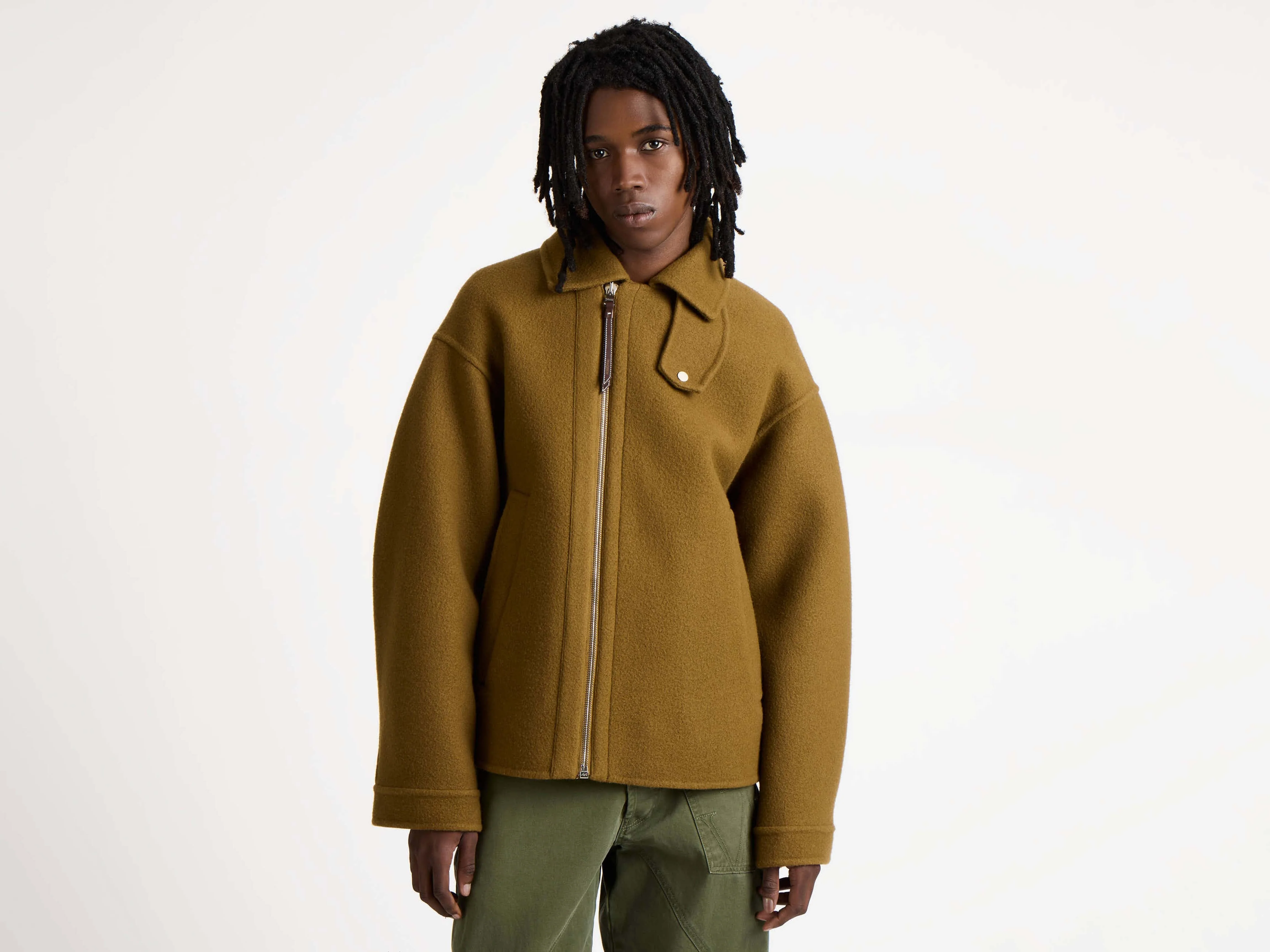 MENS DOUBLE FACED FIREMAN JACKET IN TOBACCO BROWN