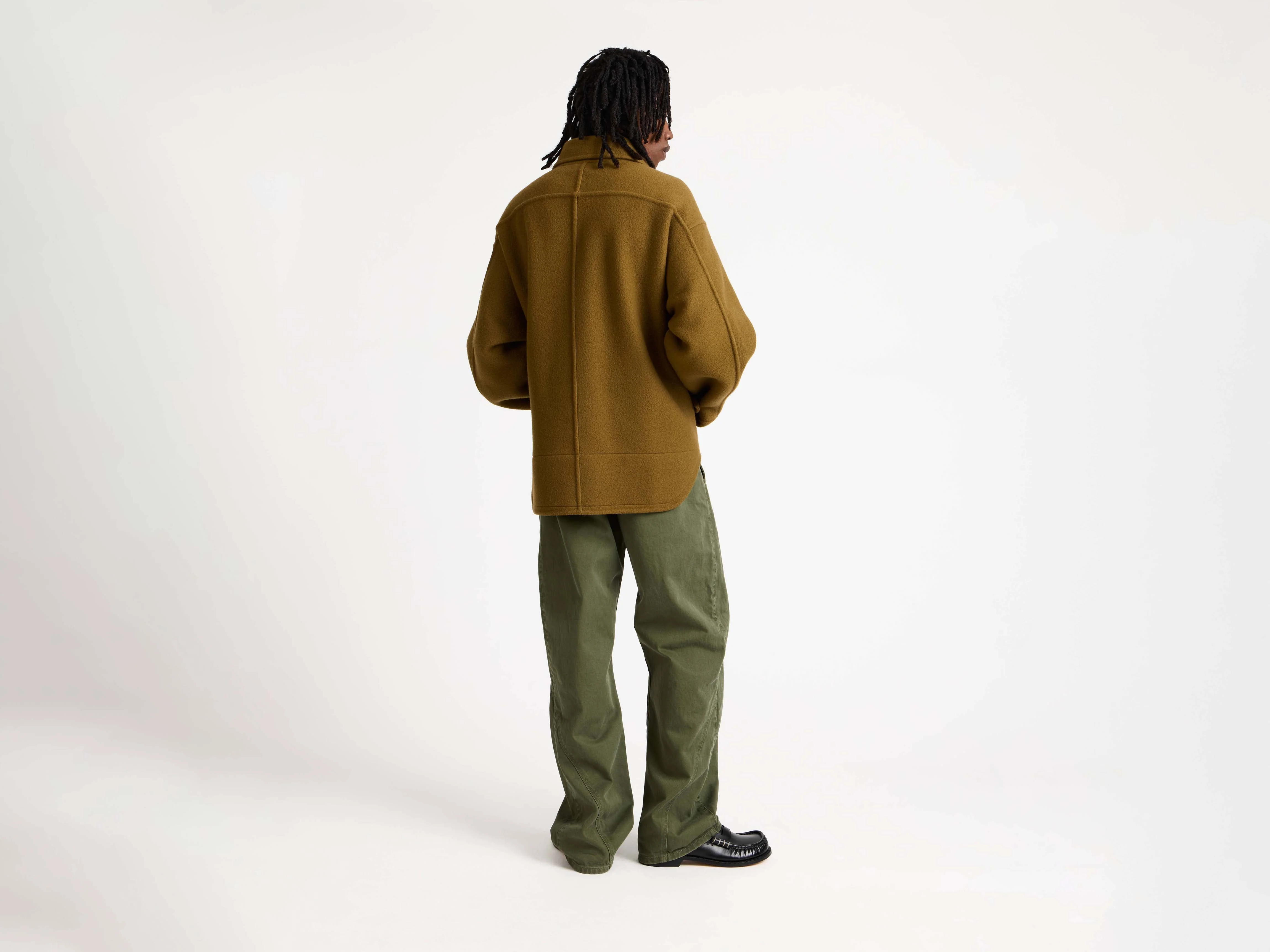 MENS DOUBLE FACED FIREMAN JACKET IN TOBACCO BROWN - Image 2