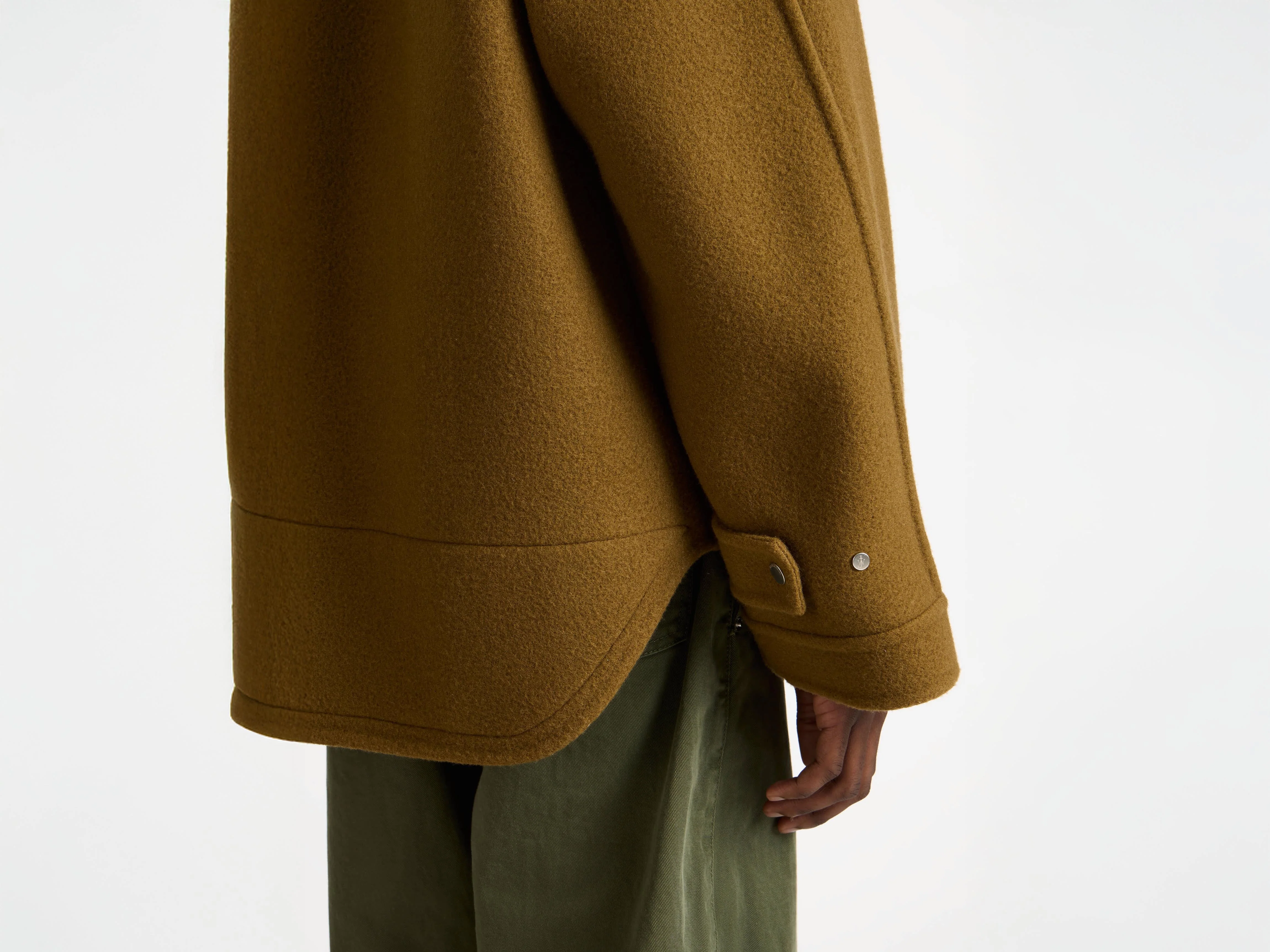 MENS DOUBLE FACED FIREMAN JACKET IN TOBACCO BROWN - Image 3