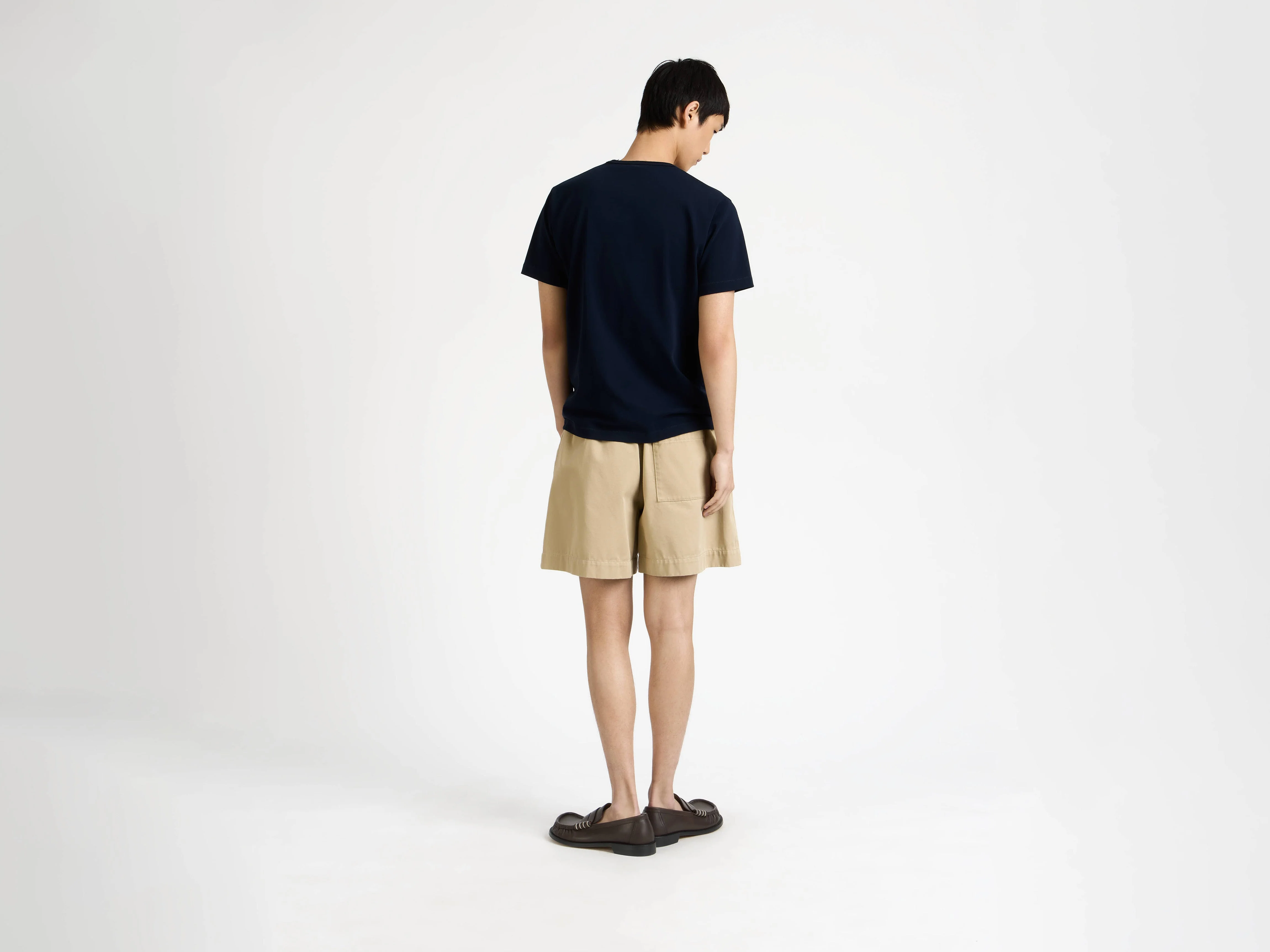MENS DRAWSTRING SHORTS IN BEIGE - Image 3
