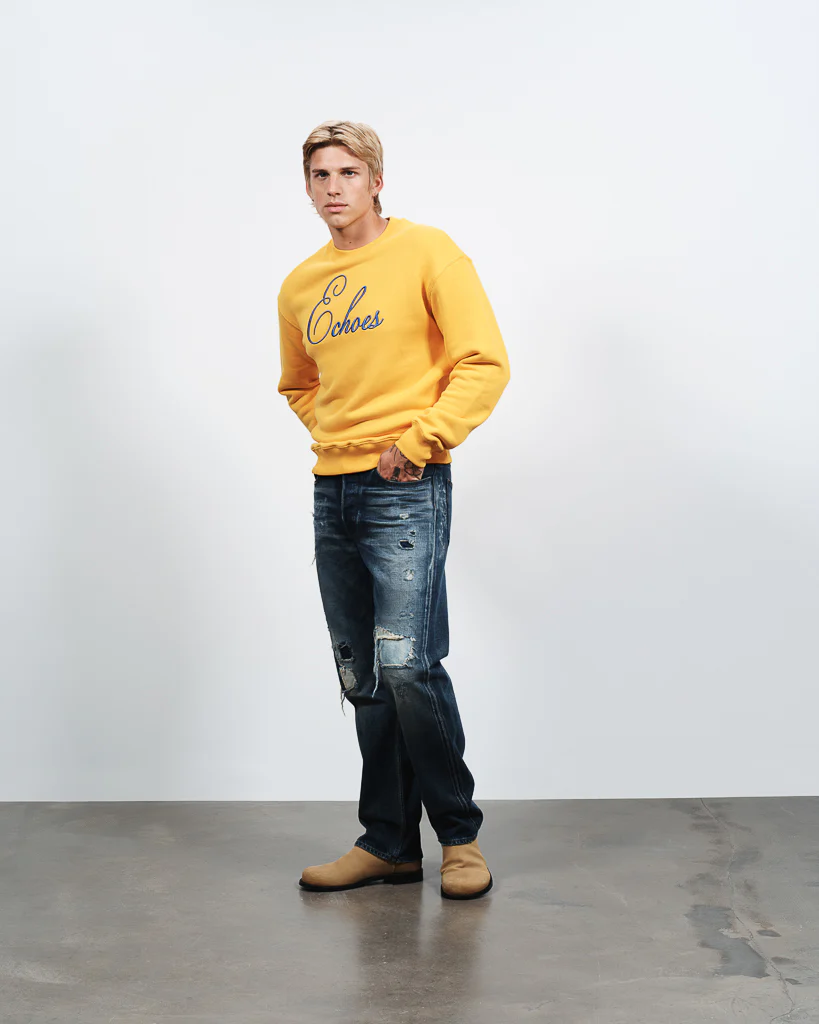 MENS ECHOES SWEATSHIRT IN GOLD - Image 4