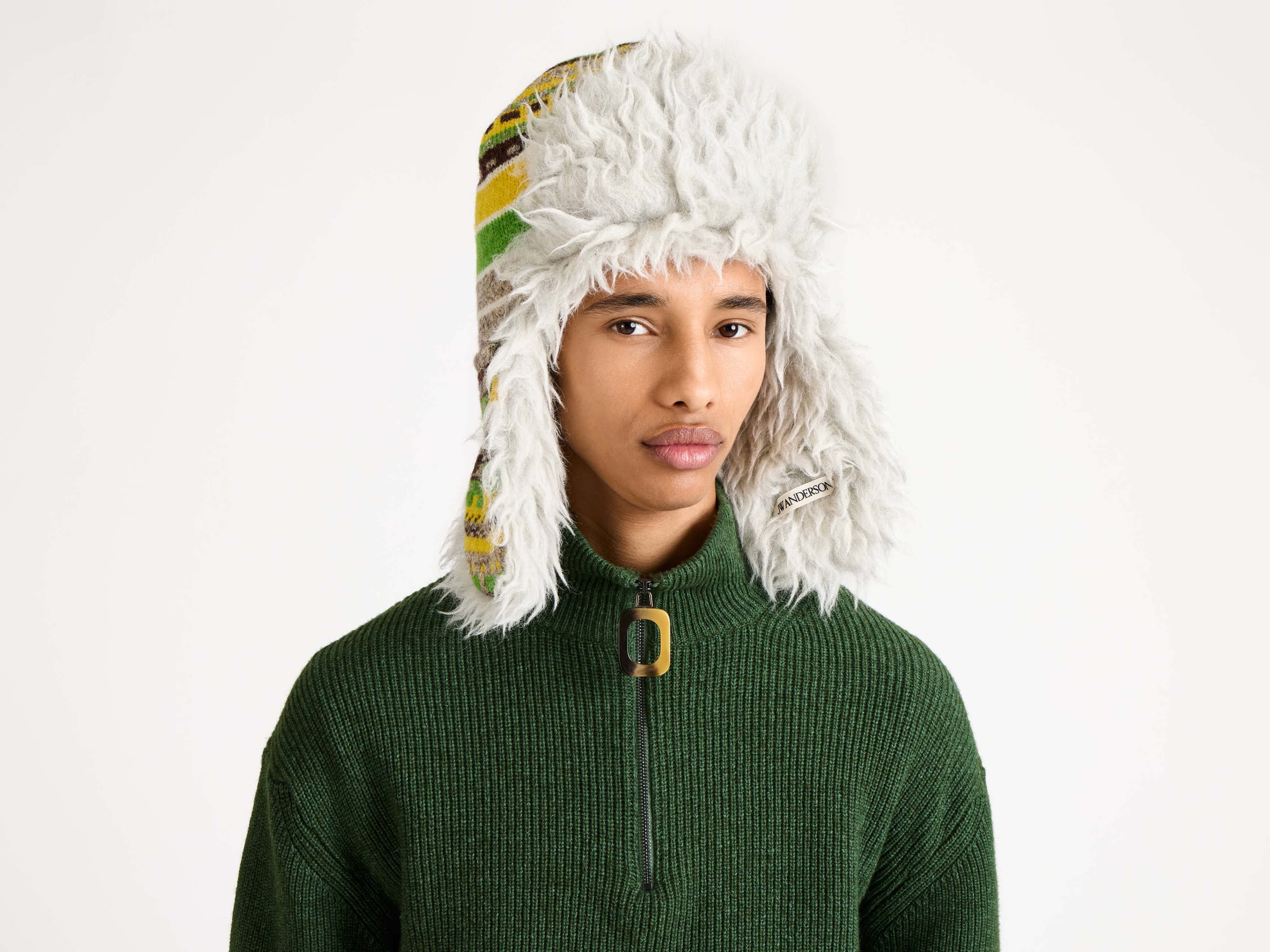 MENS HALF ZIP JUMPER IN PINE - Image 3