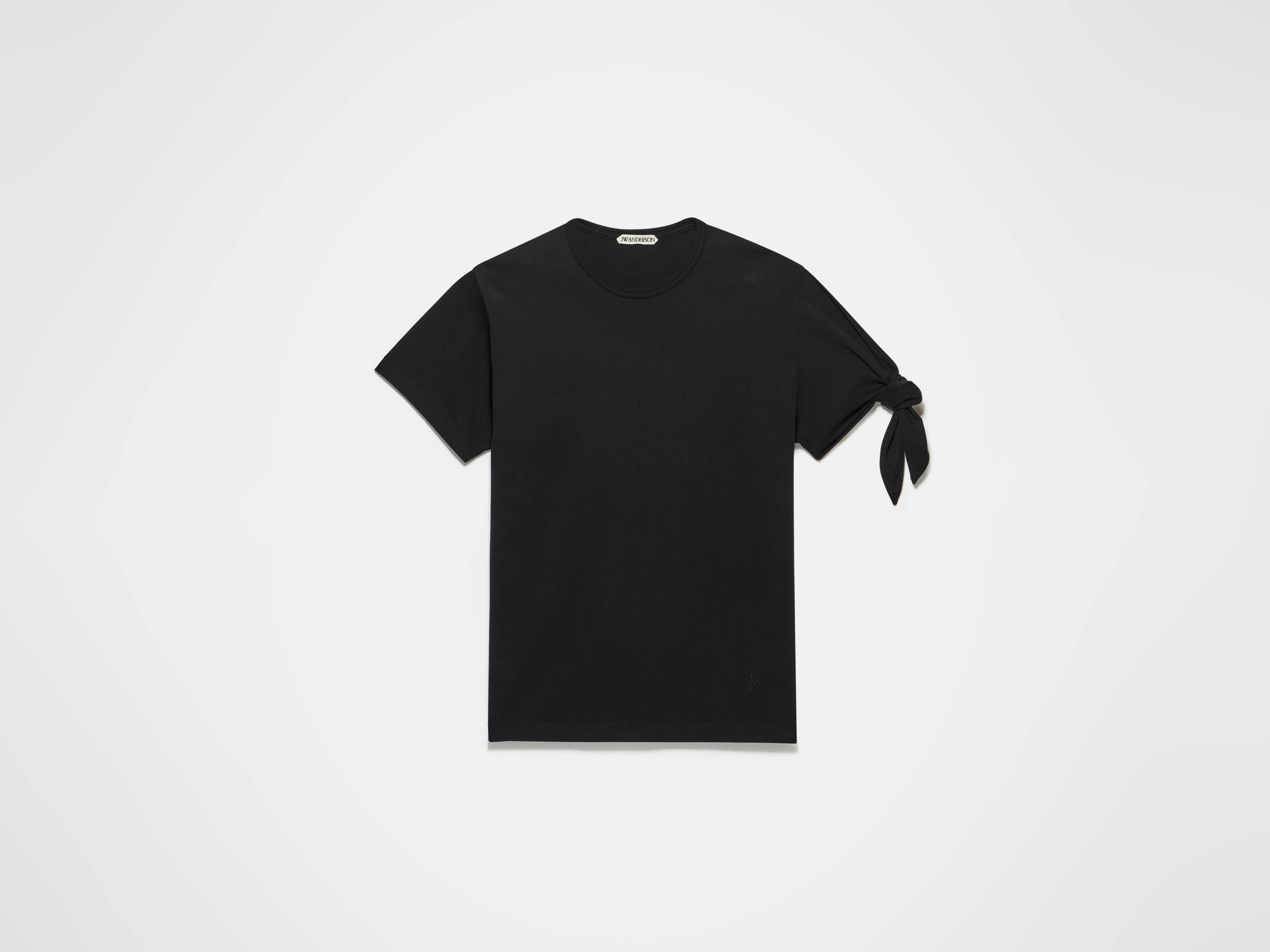 MENS KNOTTED SLEEVE T-SHIRT IN BLACK - Image 6