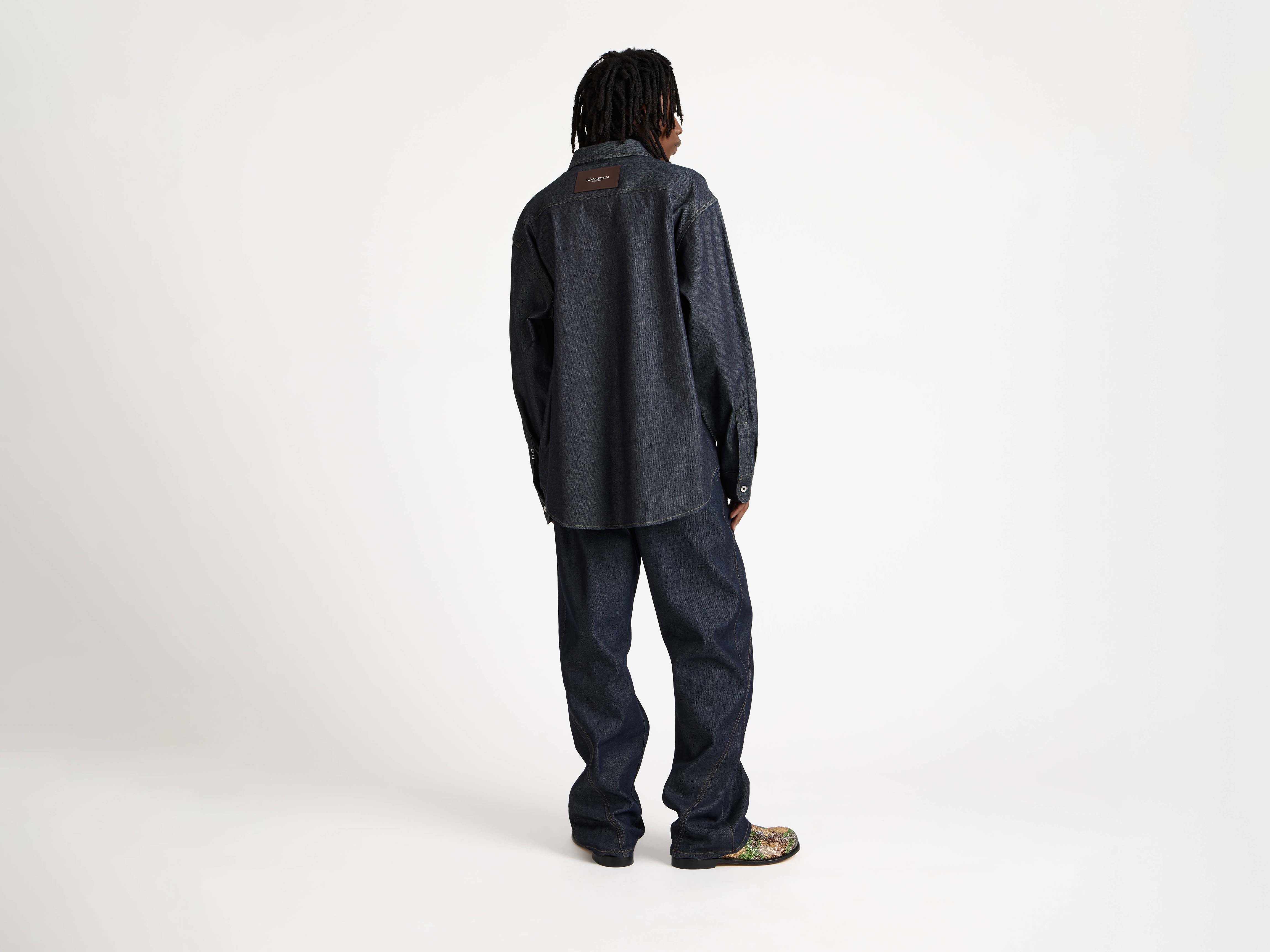 MENS OVERSIZED DENIM SHIRT IN INDIGO - Image 2