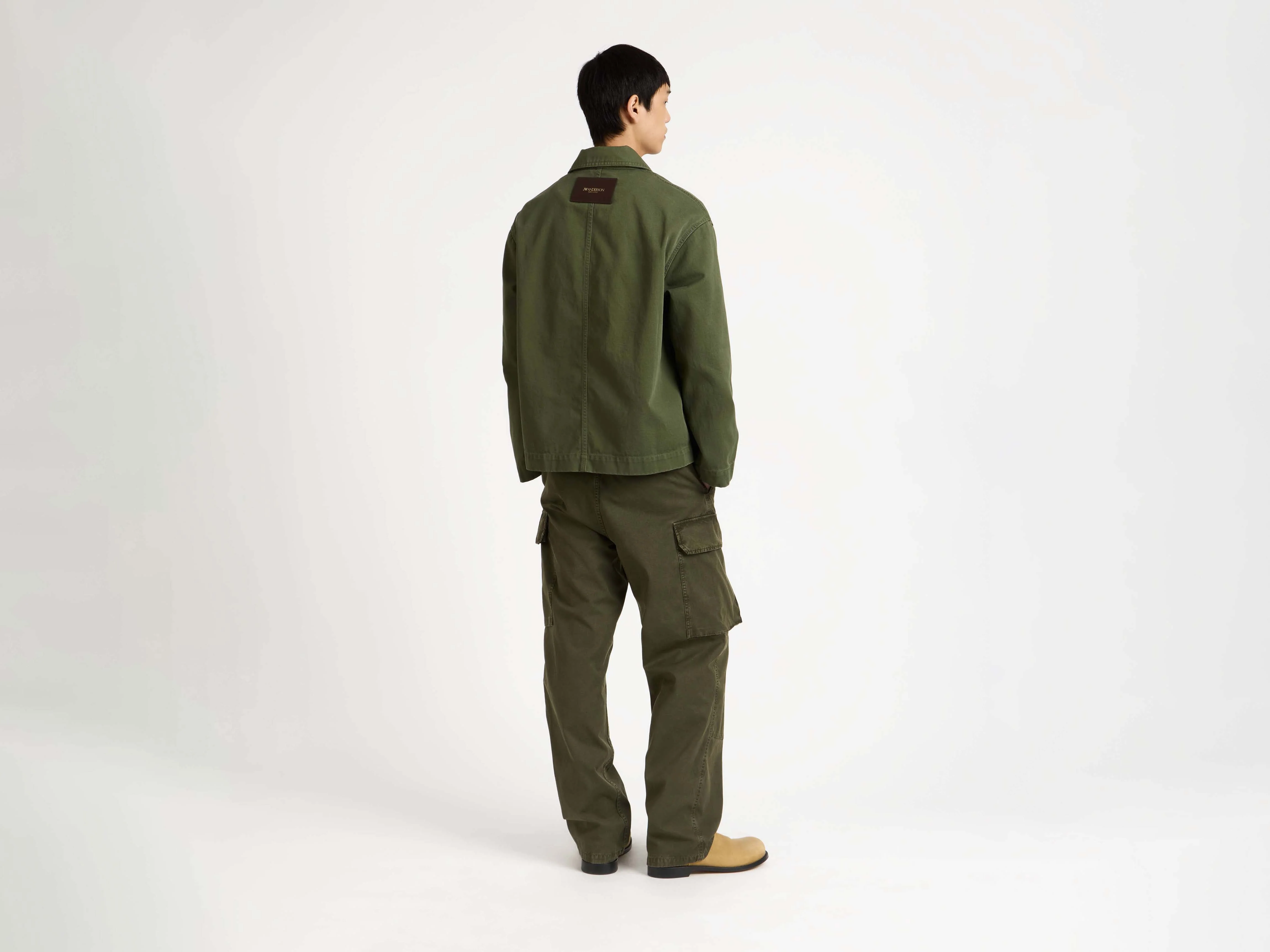 MENS PATCH POCKET JACKET IN WASHED GREEN - Image 2