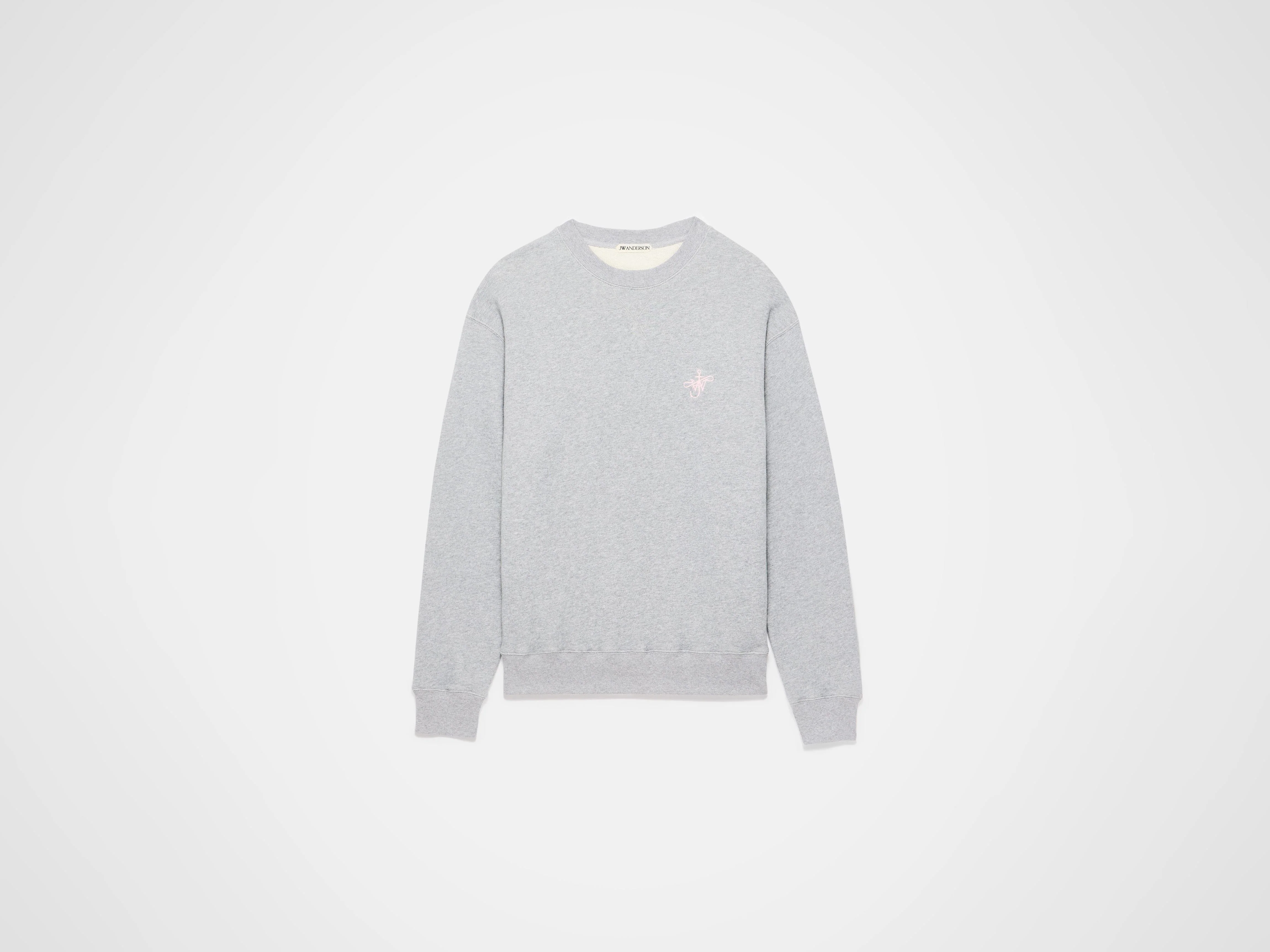 MENS RIBBON ANCHOR SWEATSHIRT IN MID GREY MELANGE - Image 6