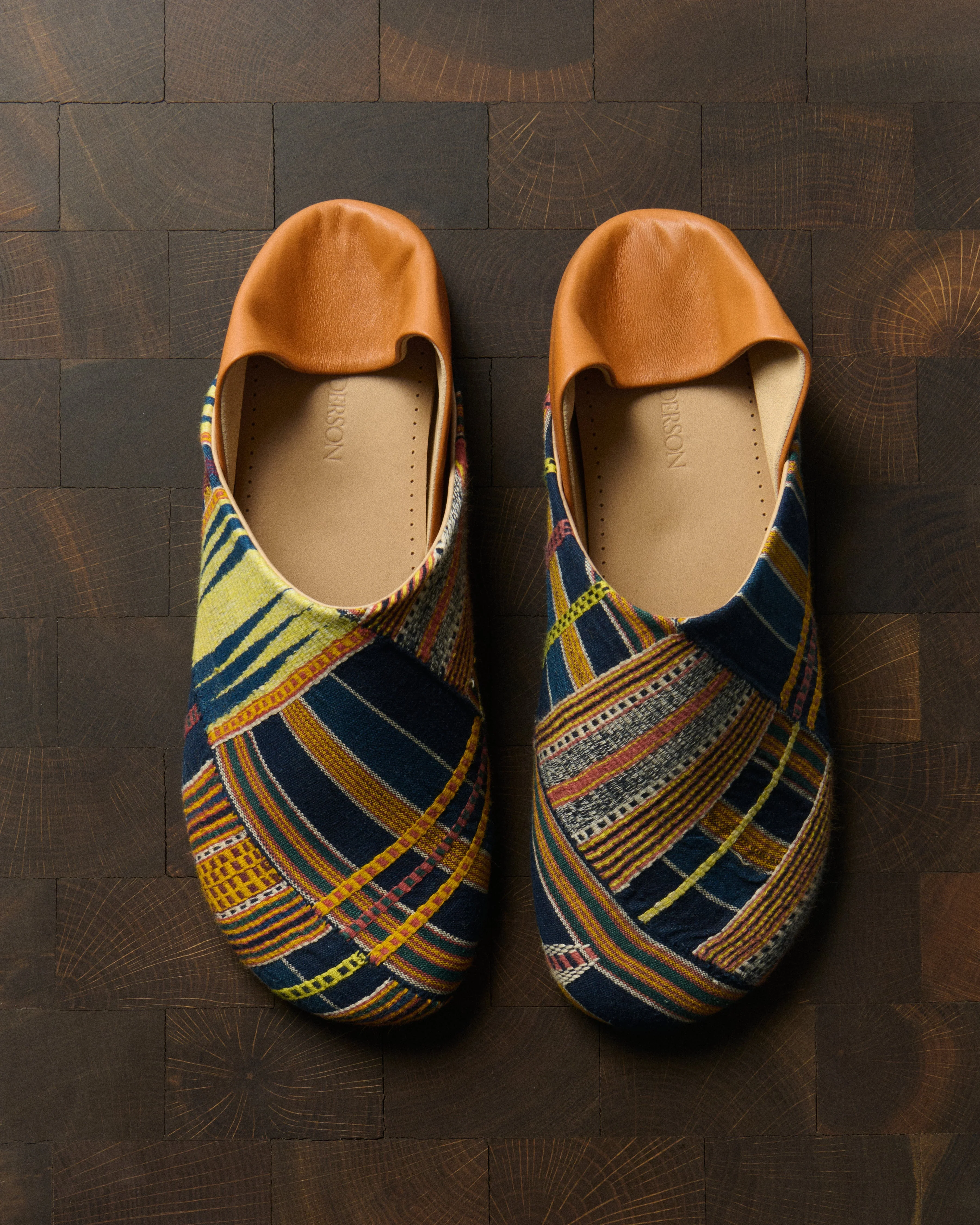 MENS SLIPPER MULES IN BLUE & MULTI - Image 2