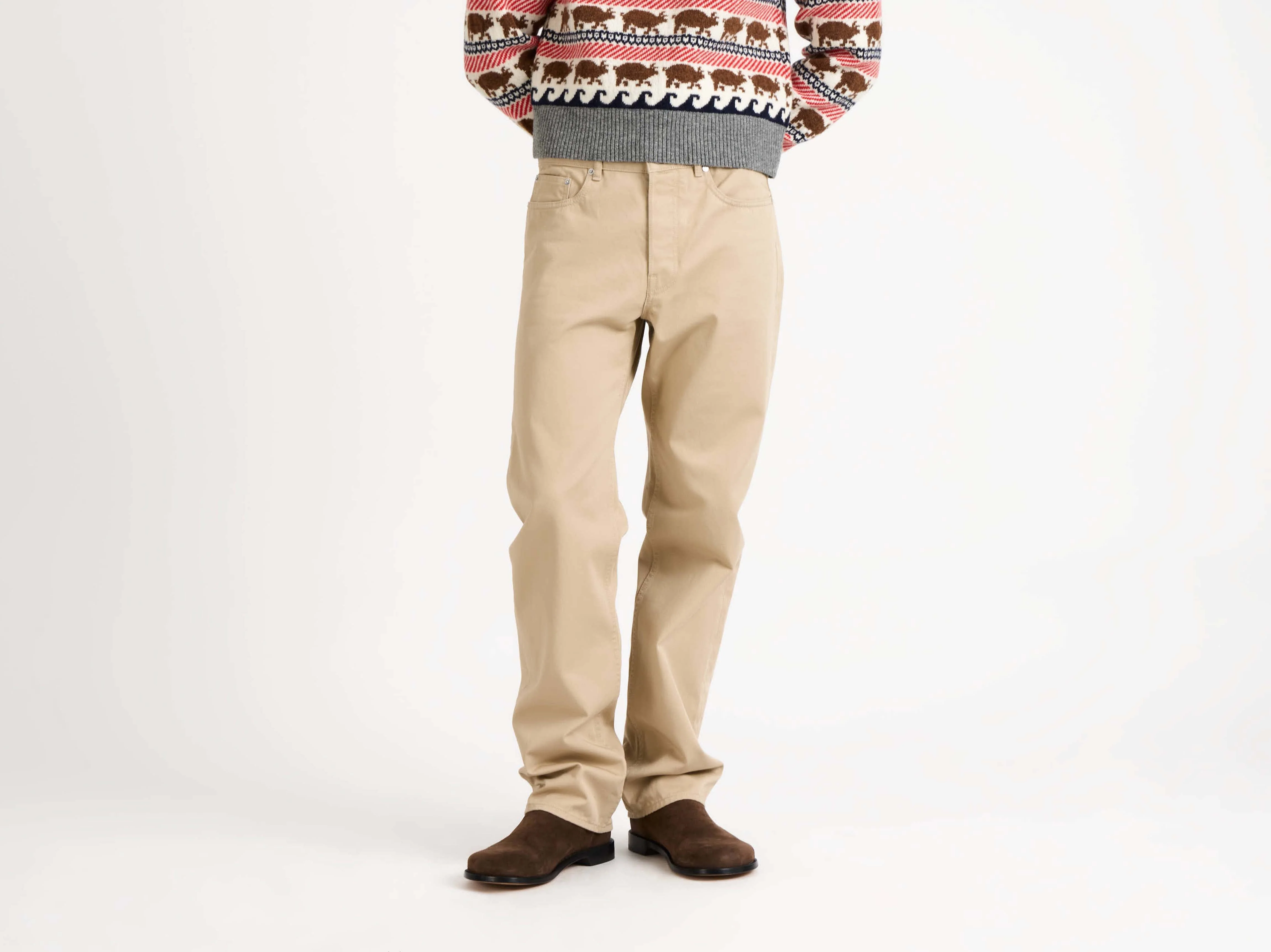 MENS STRAIGHT LEG JEANS IN BEIGE