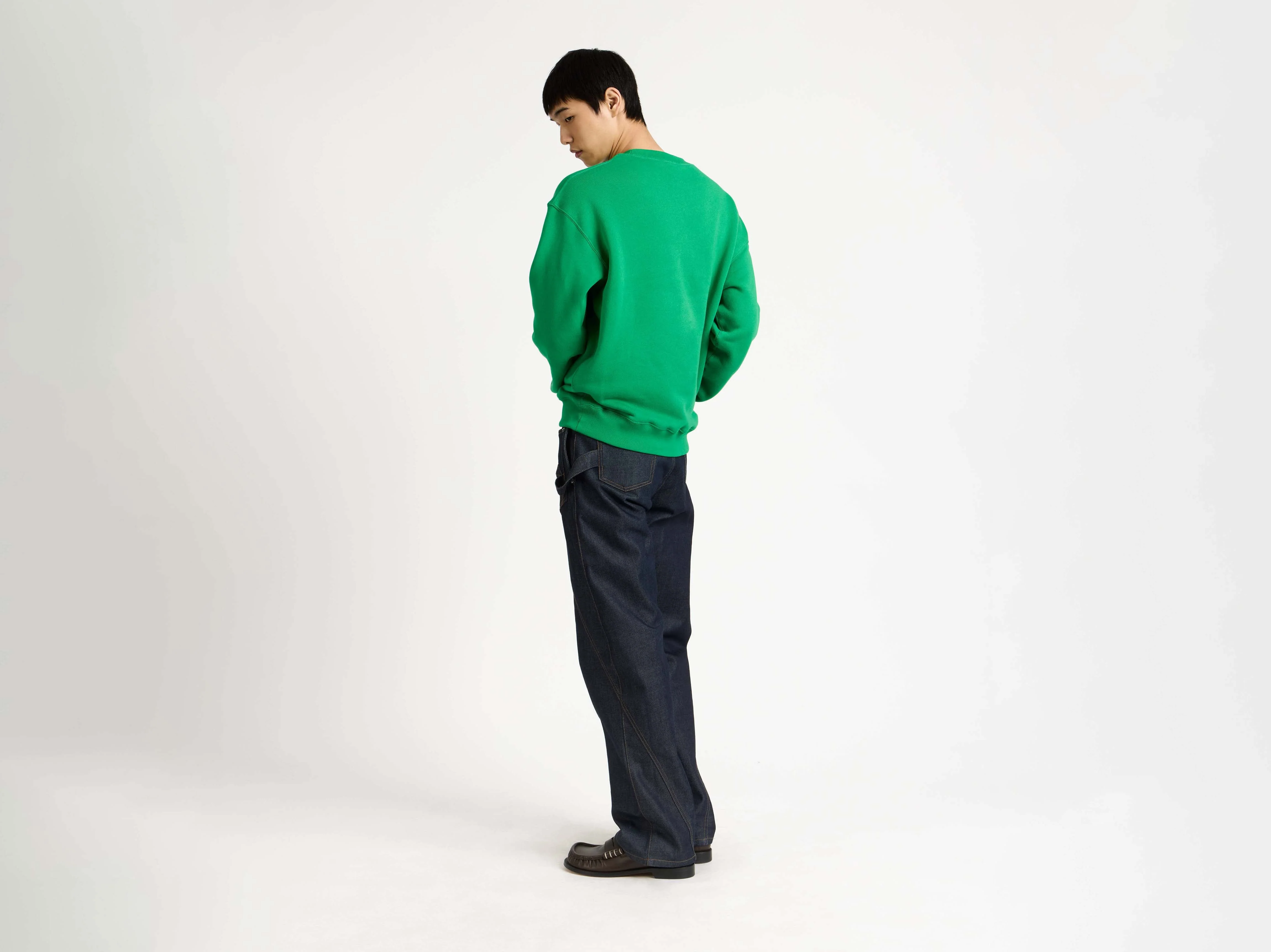 MENS 'THE START' SWEATSHIRT IN BRIGHT GREEN - Image 3