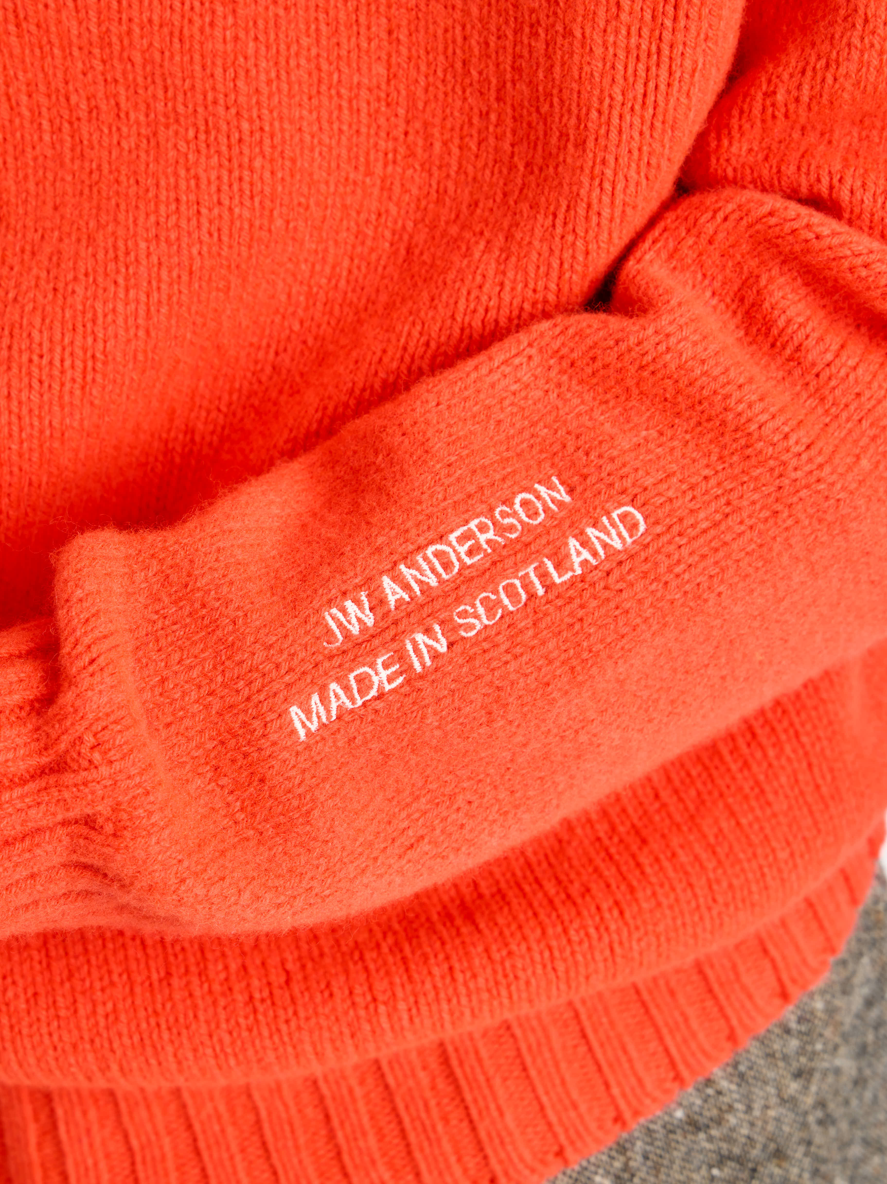 MENS TURTLENECK JUMPER IN NEON ORANGE - Image 2