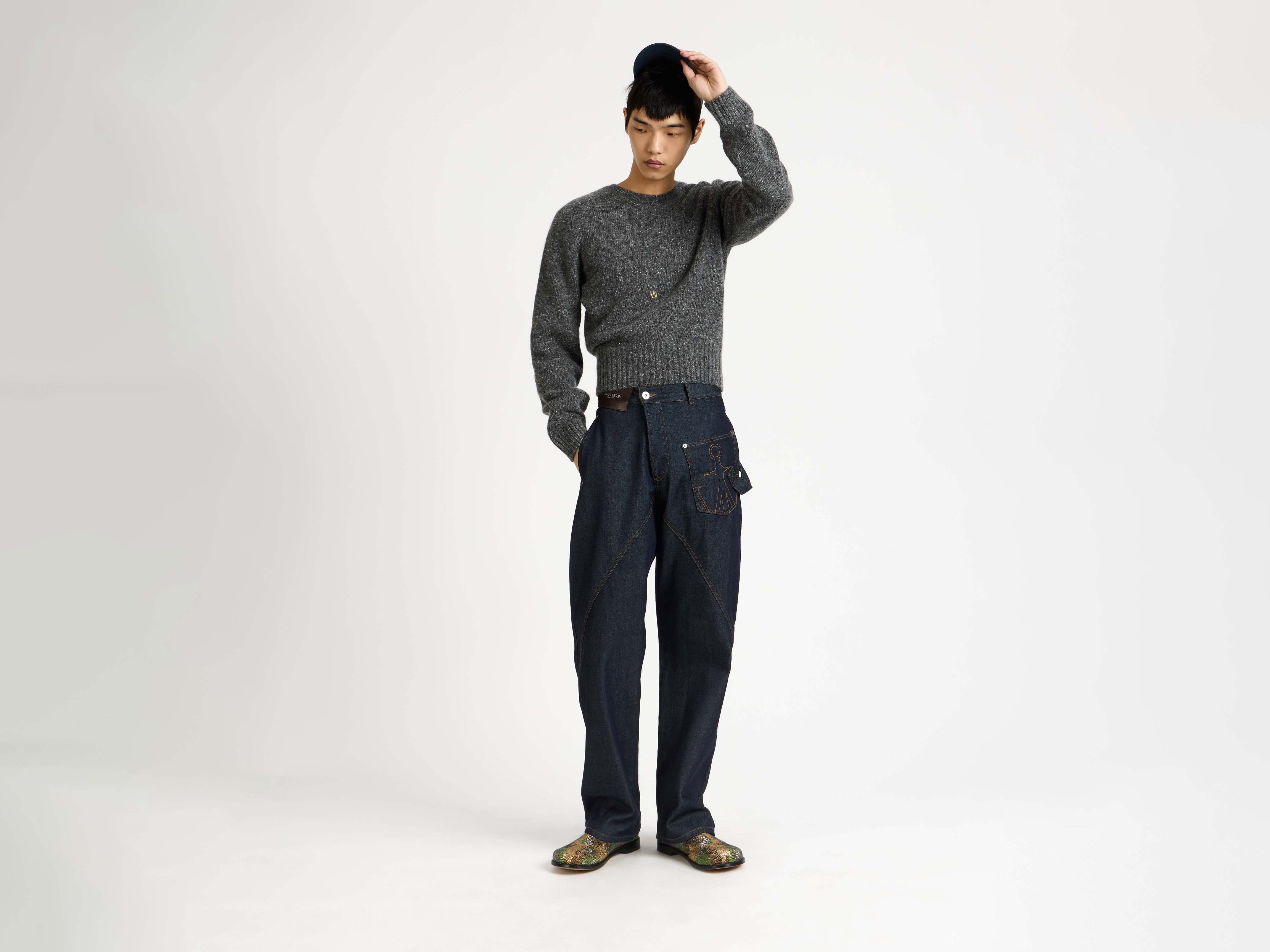 MENS TWISTED WORKWEAR DENIM JEANS IN INDIGO - Image 3
