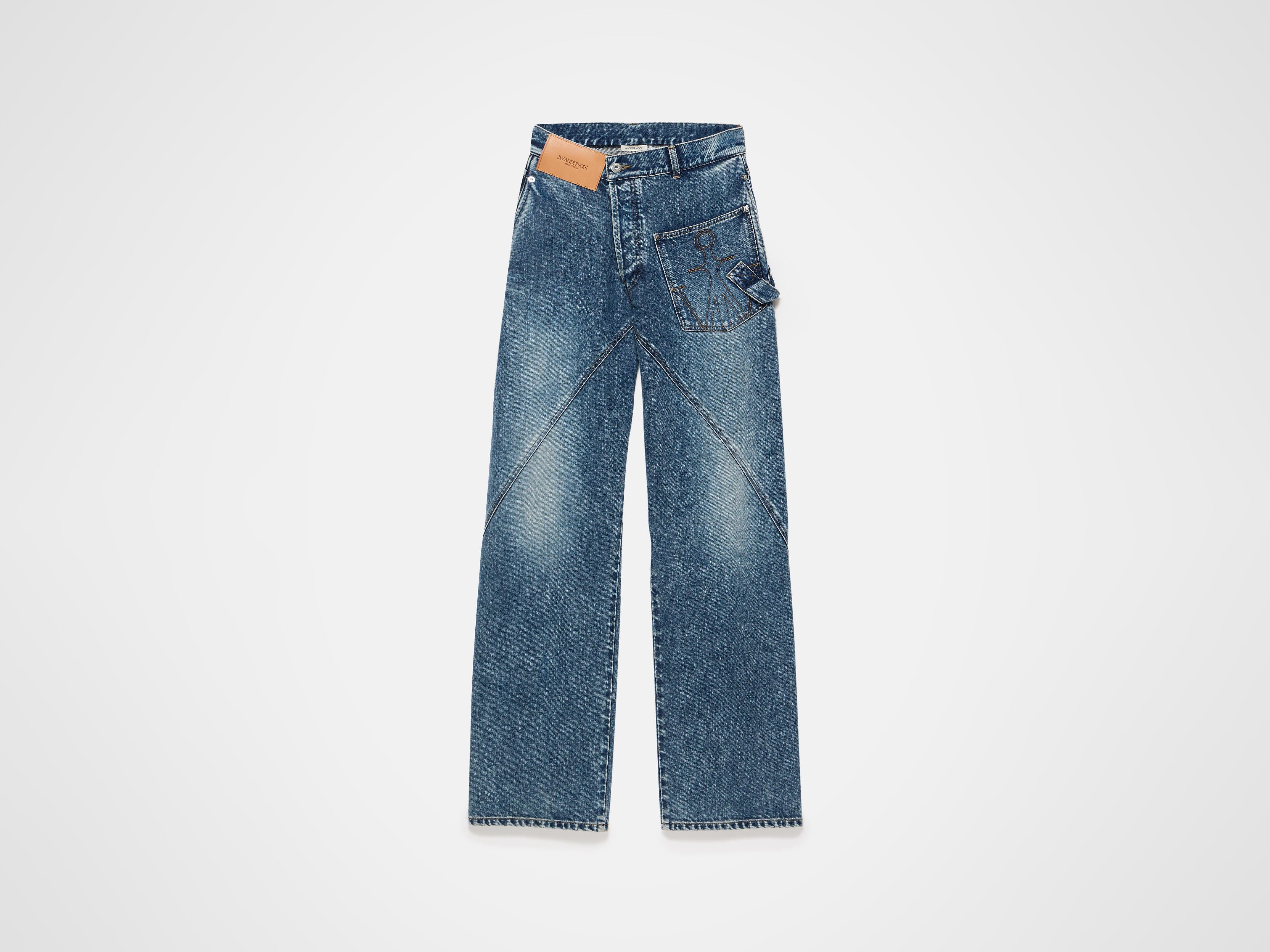 MENS TWISTED WORKWEAR JEANS IN MID BLUE - Image 5