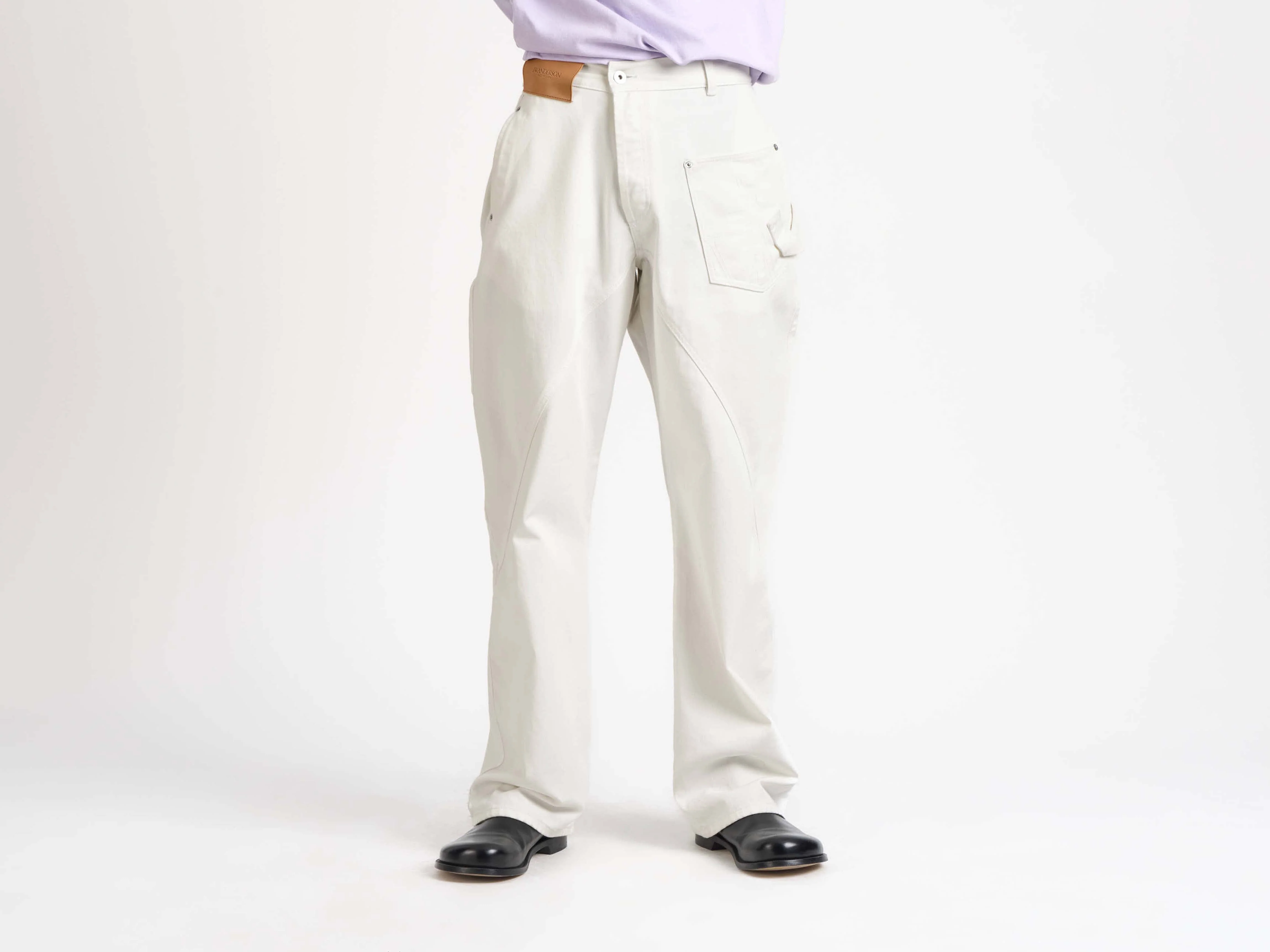 MENS TWISTED WORKWEAR JEANS IN OFF WHITE