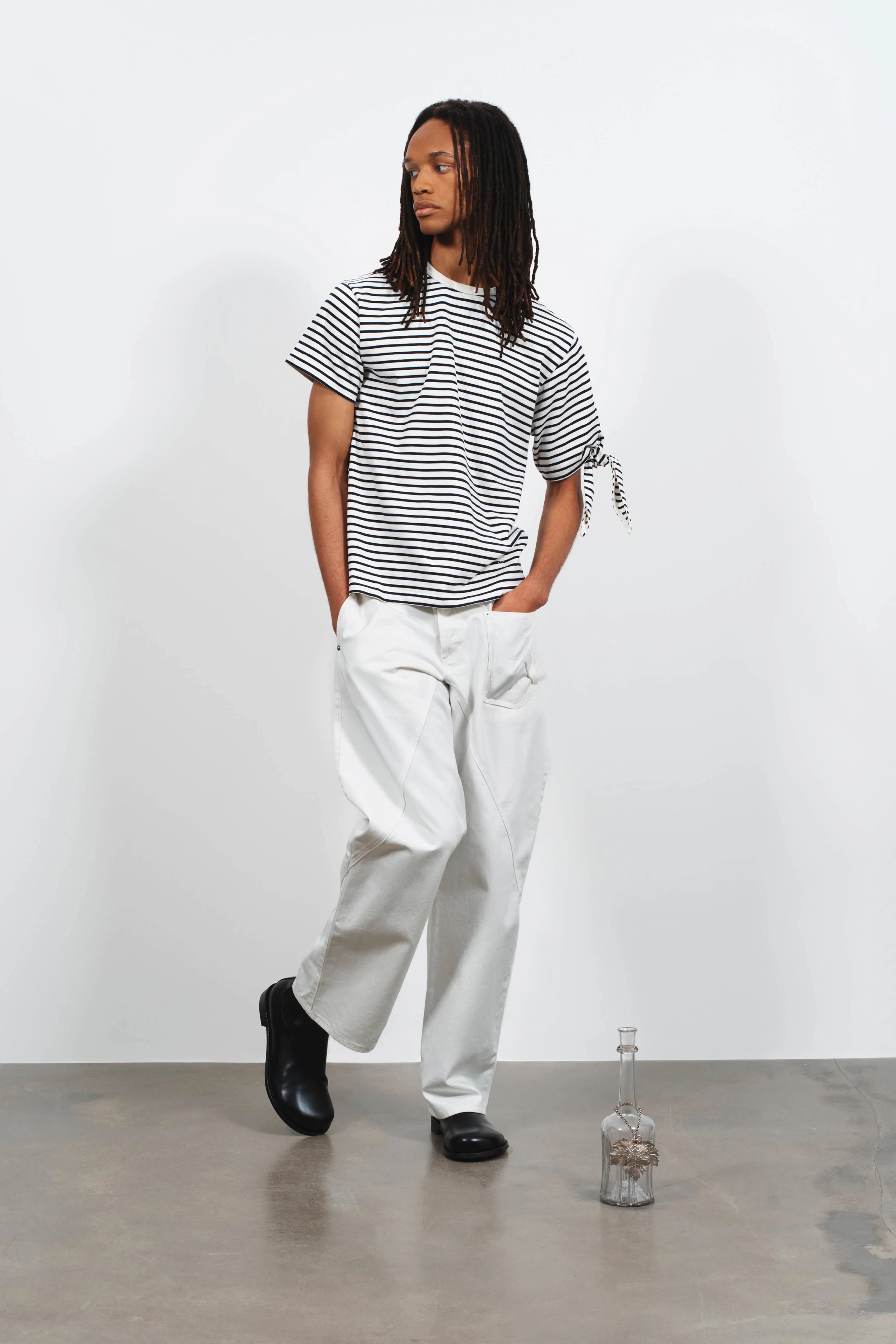MENS TWISTED WORKWEAR JEANS IN OFF WHITE - Image 3