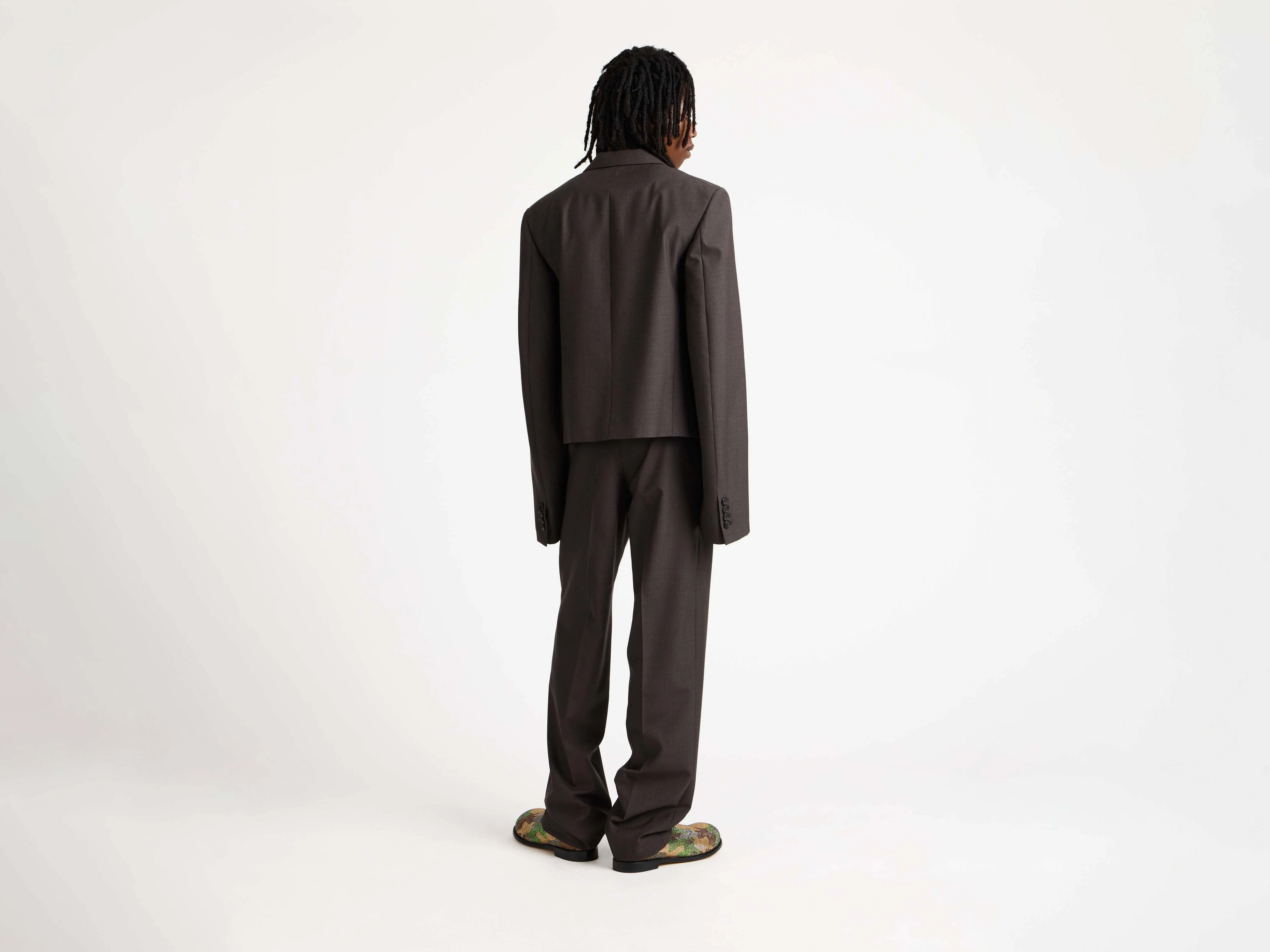 MENS WIDE SLEEVE BLAZER IN CHOCOLATE BROWN - Image 2