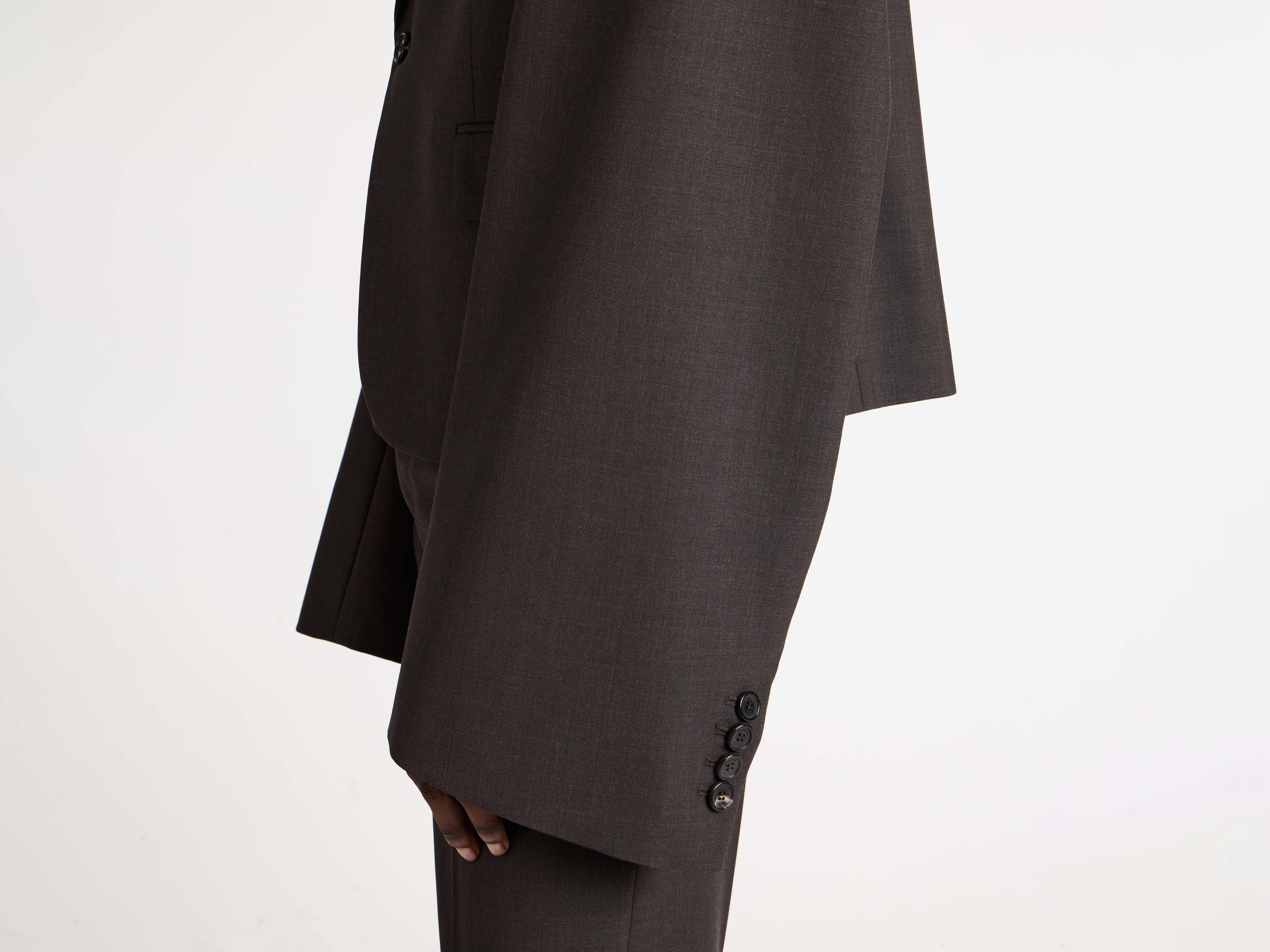 MENS WIDE SLEEVE BLAZER IN CHOCOLATE BROWN - Image 4