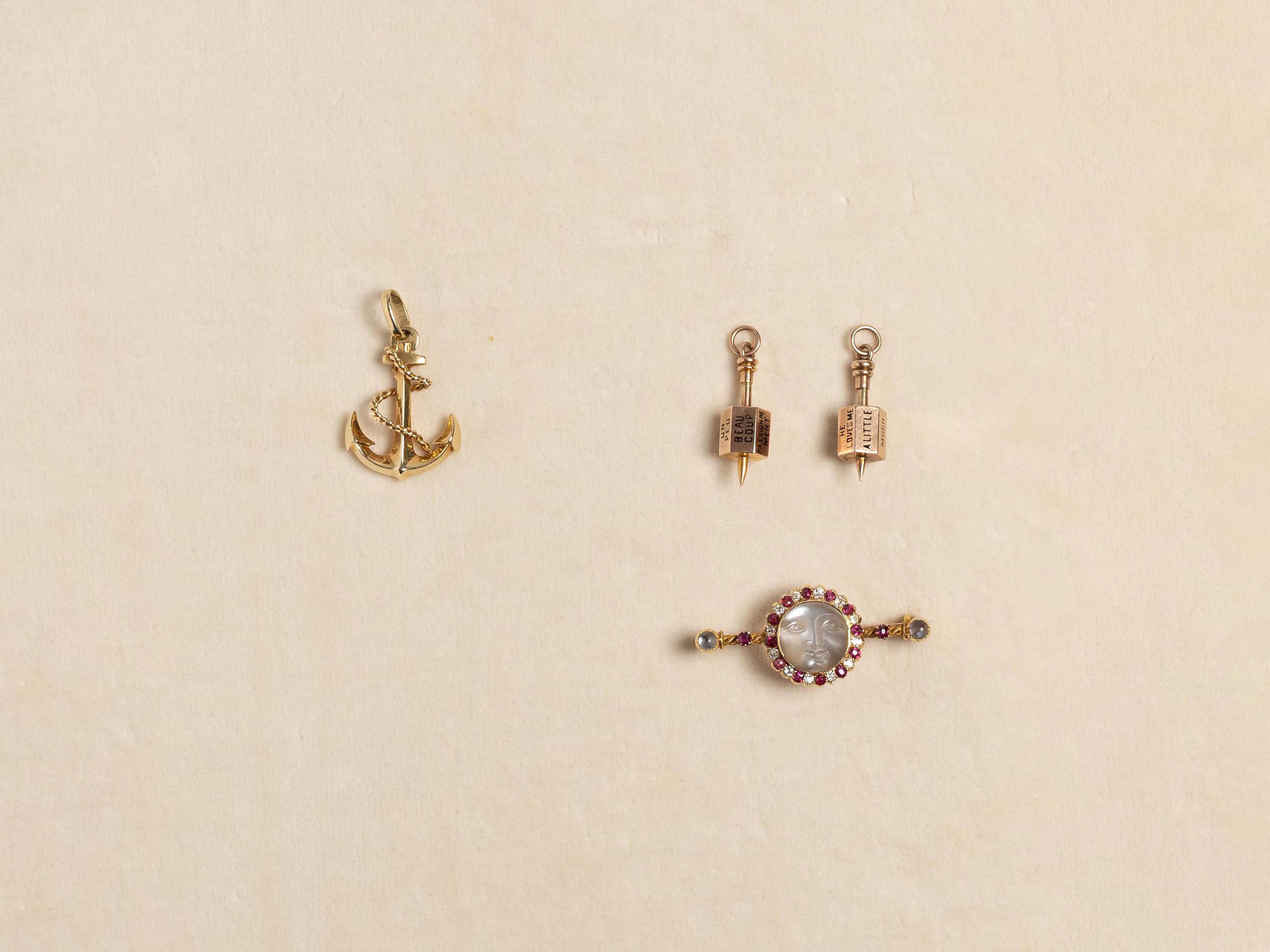 MOONFACE BROOCH IN 15kt GOLD - Image 6