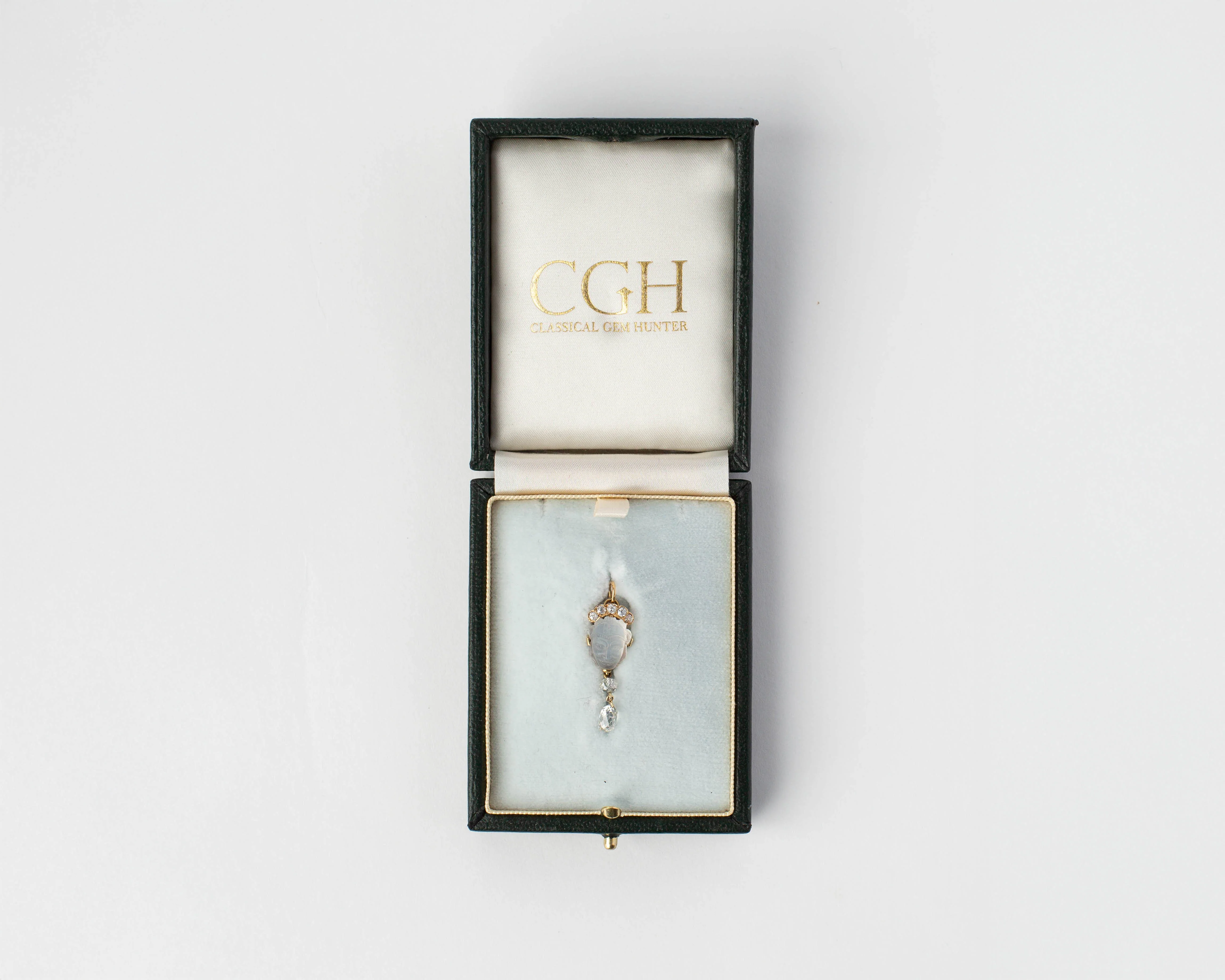 MOONSTONE DIAMOND PENDANT IN 18kt GOLD - Image 4