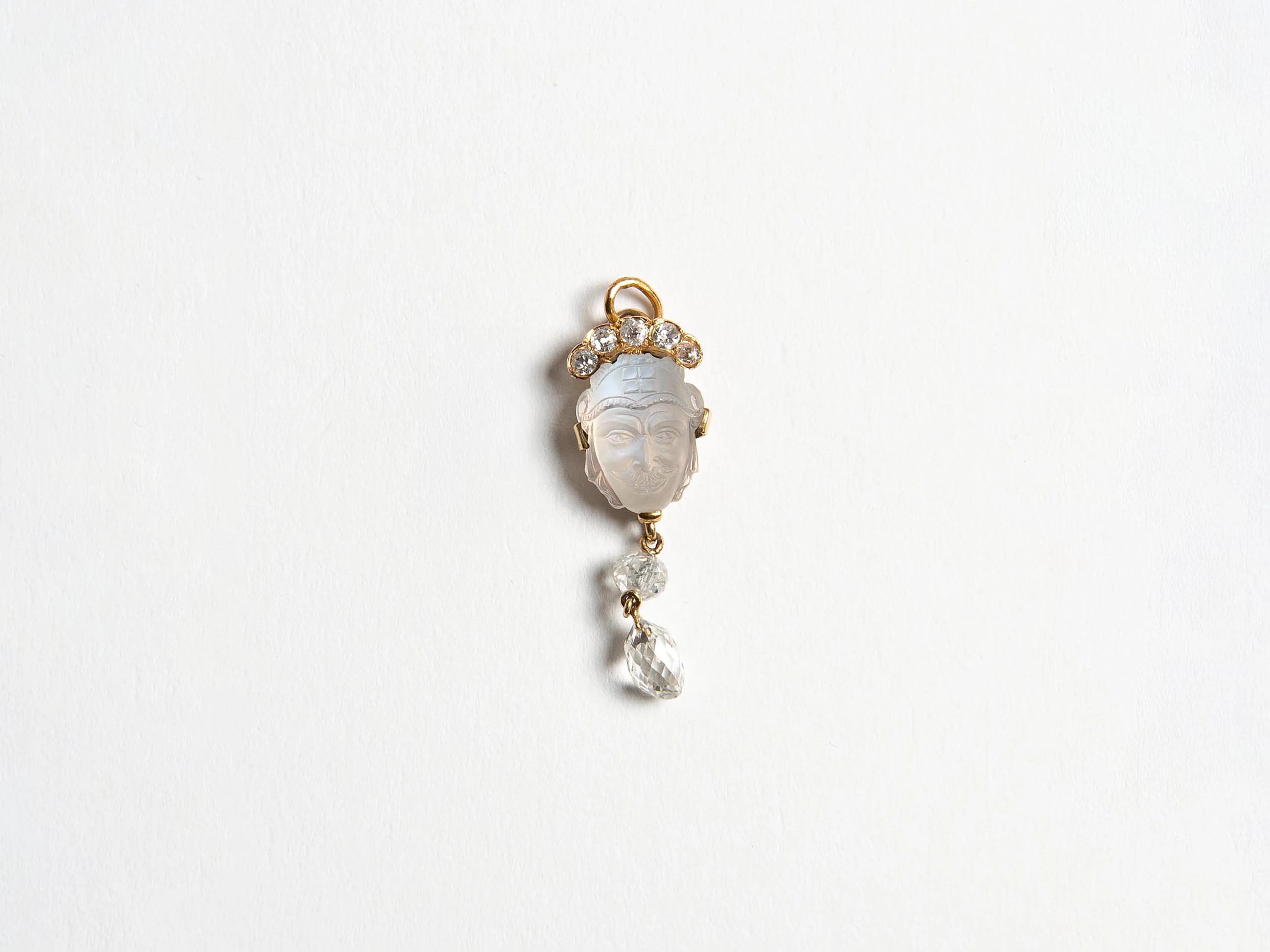 MOONSTONE DIAMOND PENDANT IN 18kt GOLD - Image 5