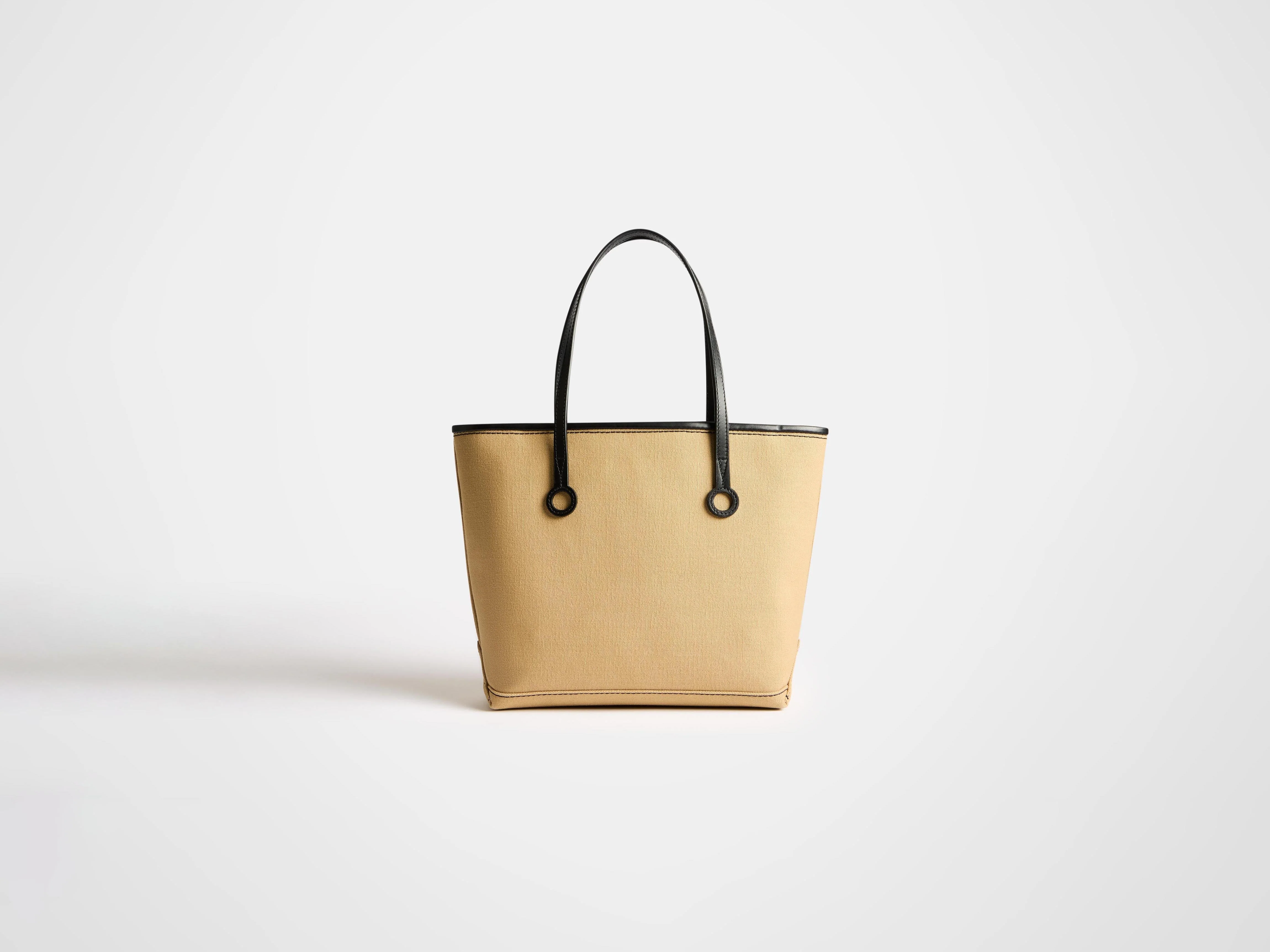 SMALL ANCHOR CANVAS & LEATHER TOTE IN BEIGE - Image 4